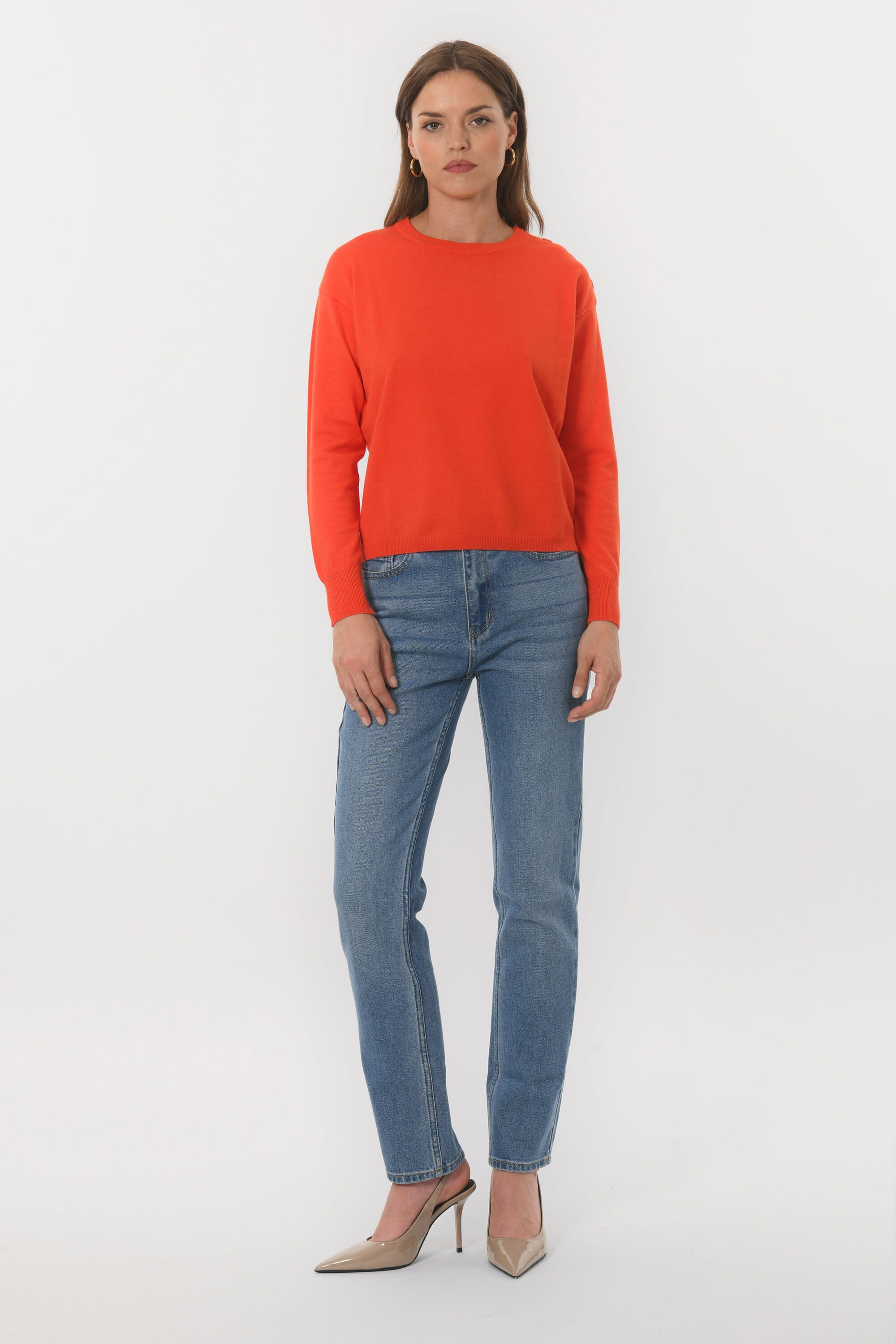 PULL BOUTONS - BELINDA - ORANGE PULL NEW KOOKAI Mode Kookai