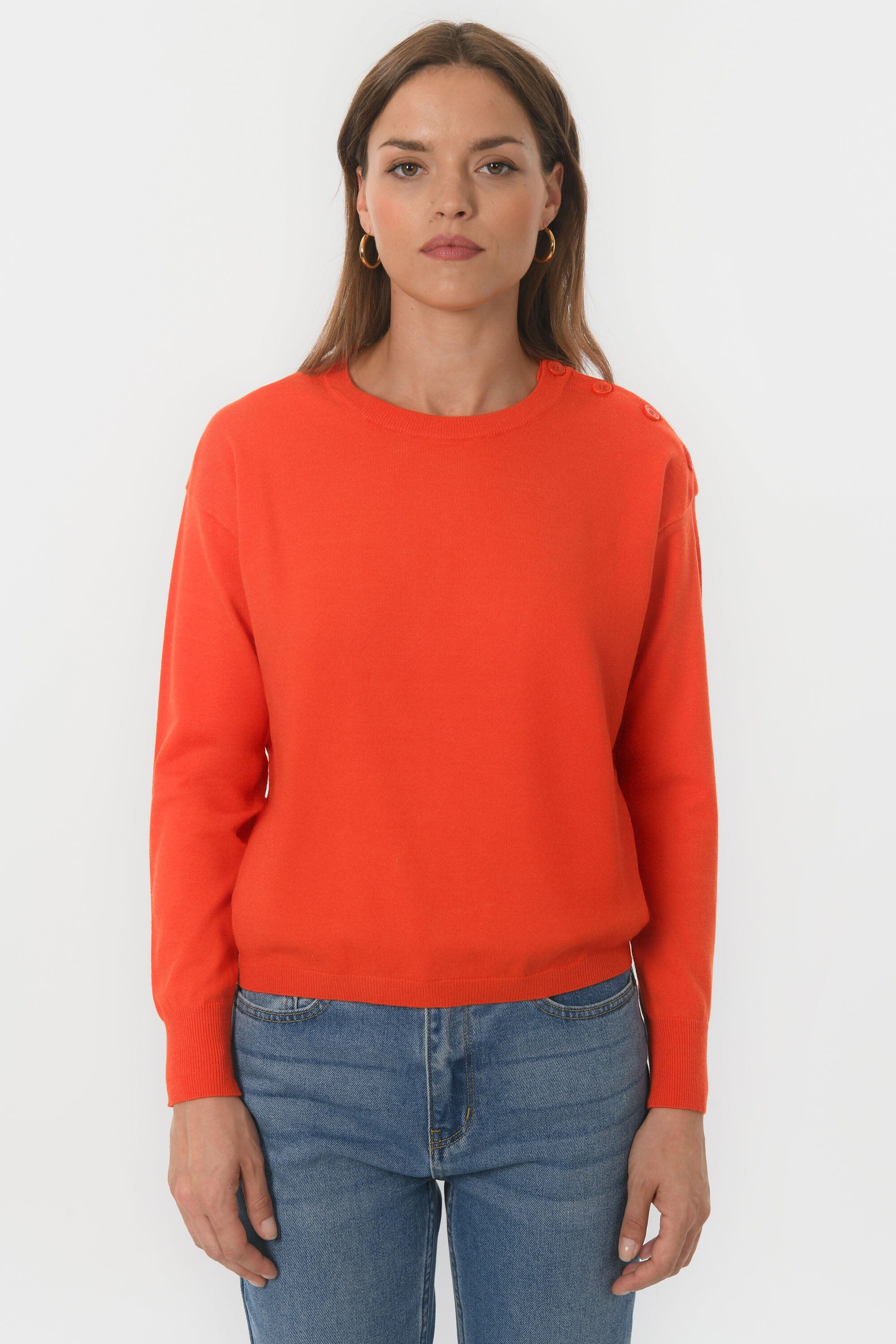 PULL BOUTONS - BELINDA - ORANGE PULL NEW KOOKAI Mode Kookai