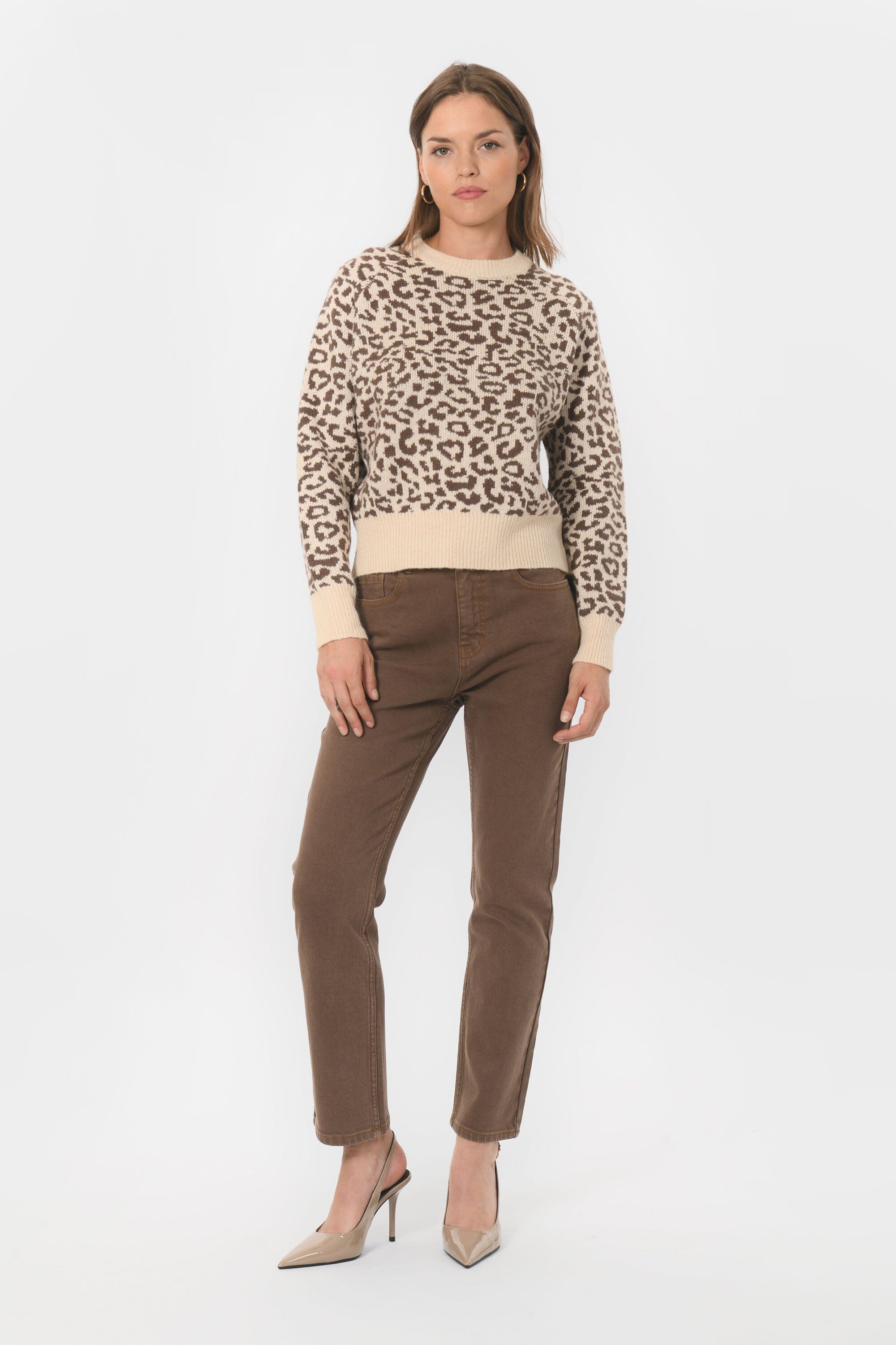 PULL - BRENDON - BEIGE/MARRON PULL NEW KOOKAI Mode Kookai