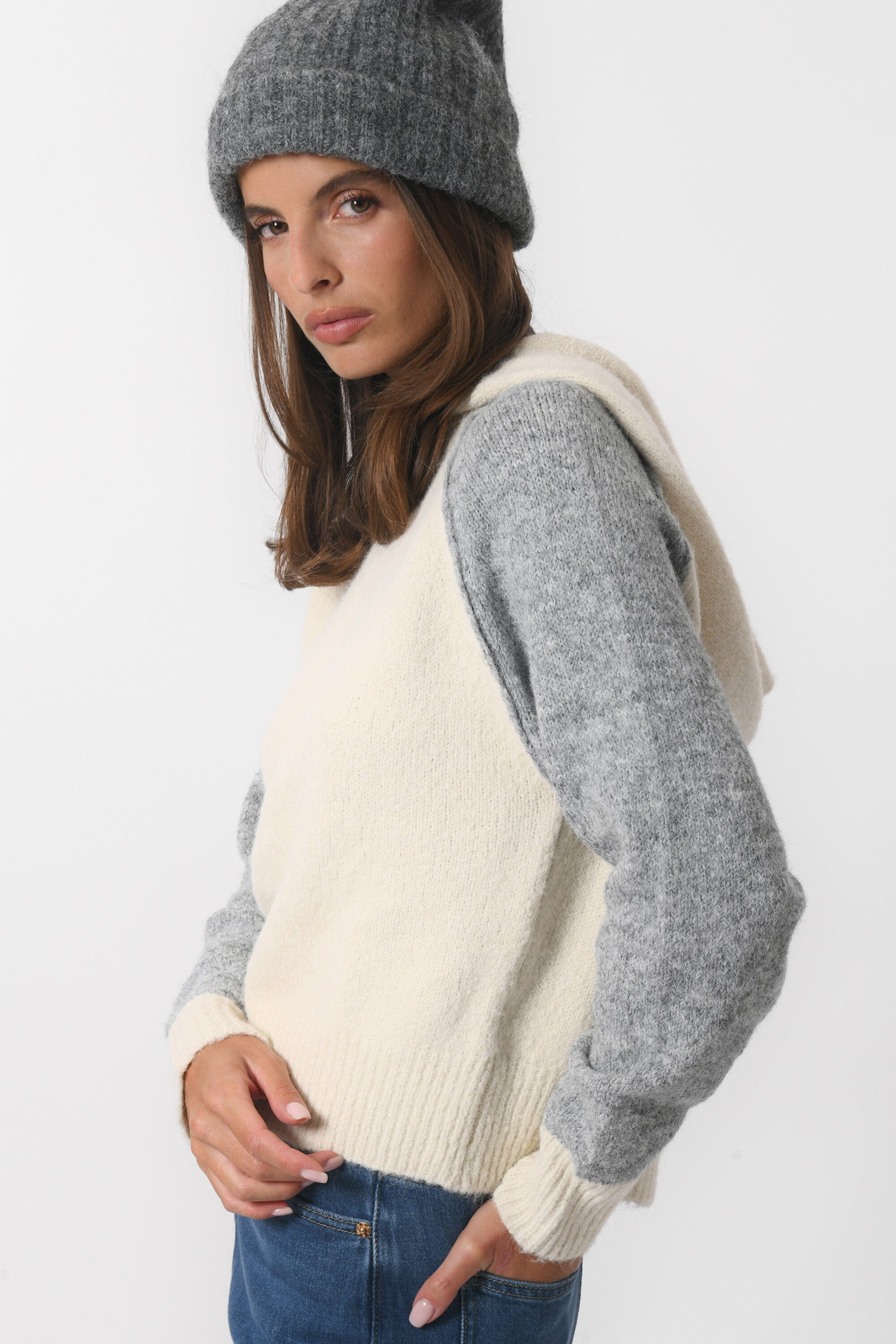 PULL CAPUCHE - BENTO - ECRU PULL NEW KOOKAI Mode Kookai