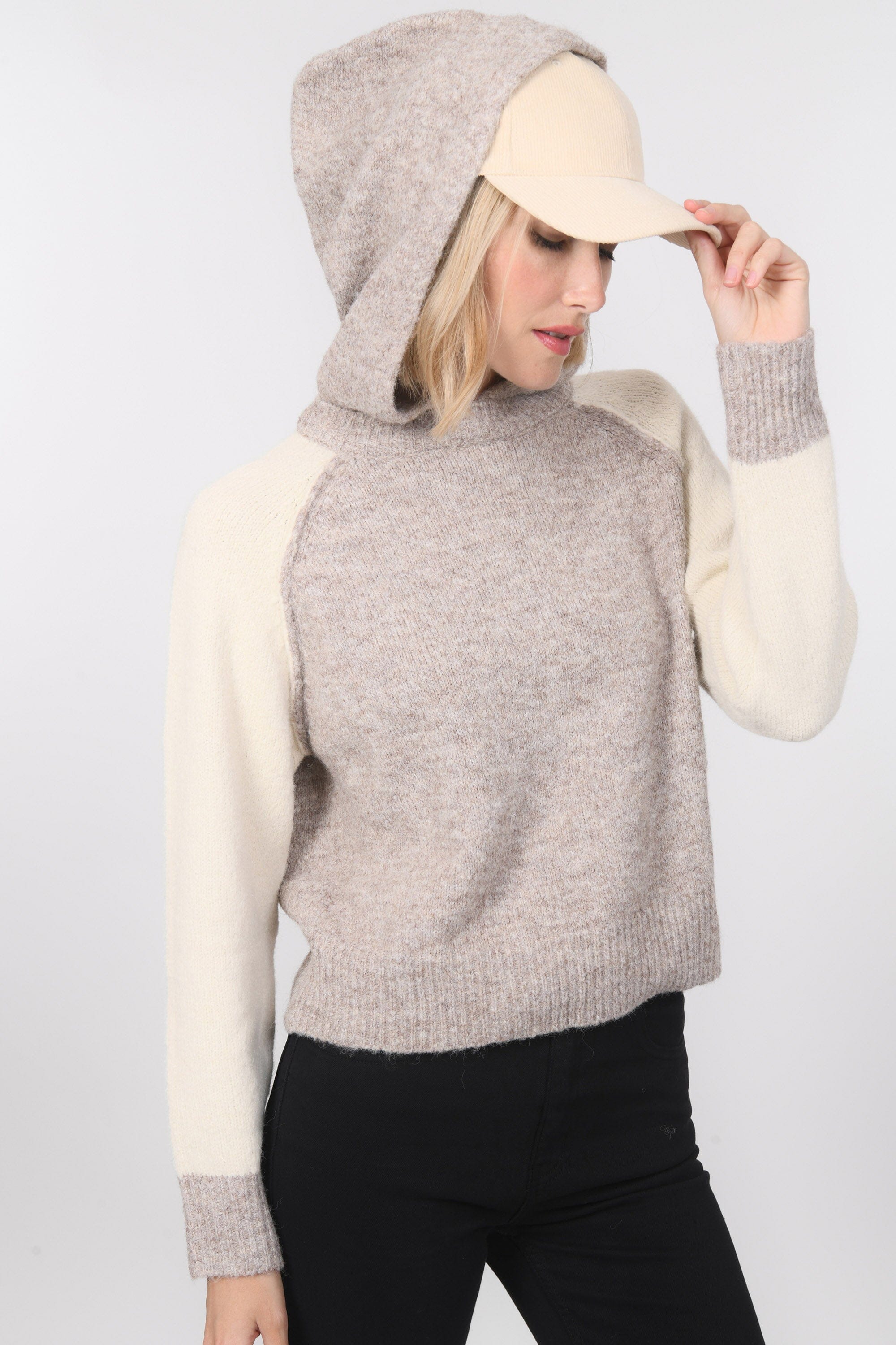 PULL CAPUCHE - BENTO - TAUPE PULL NEW KOOKAI Mode Kookai