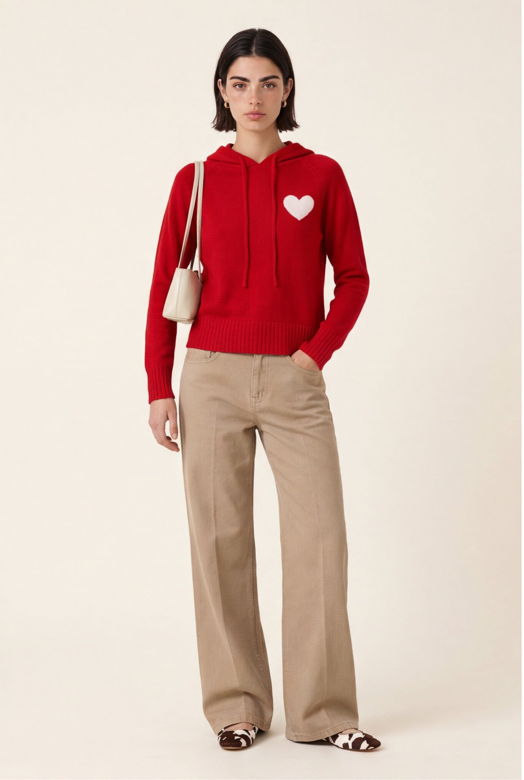 PULL CAPUCHE - DARI - ROUGE/CREME PULL NEW KOOKAI Mode Kookai