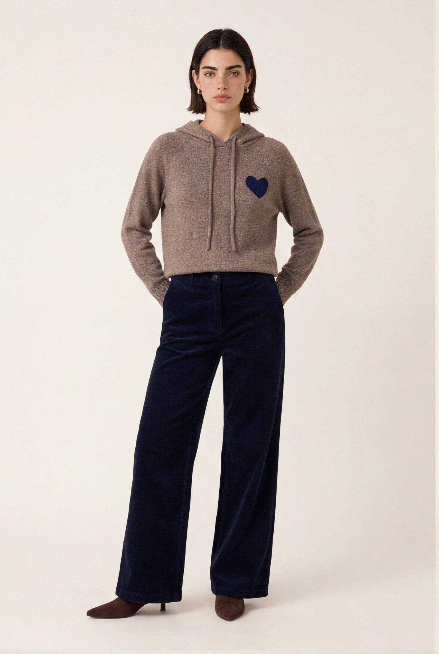 PULL CAPUCHE - DARI - TAUPE/MARINE PULL NEW KOOKAI Mode Kookai