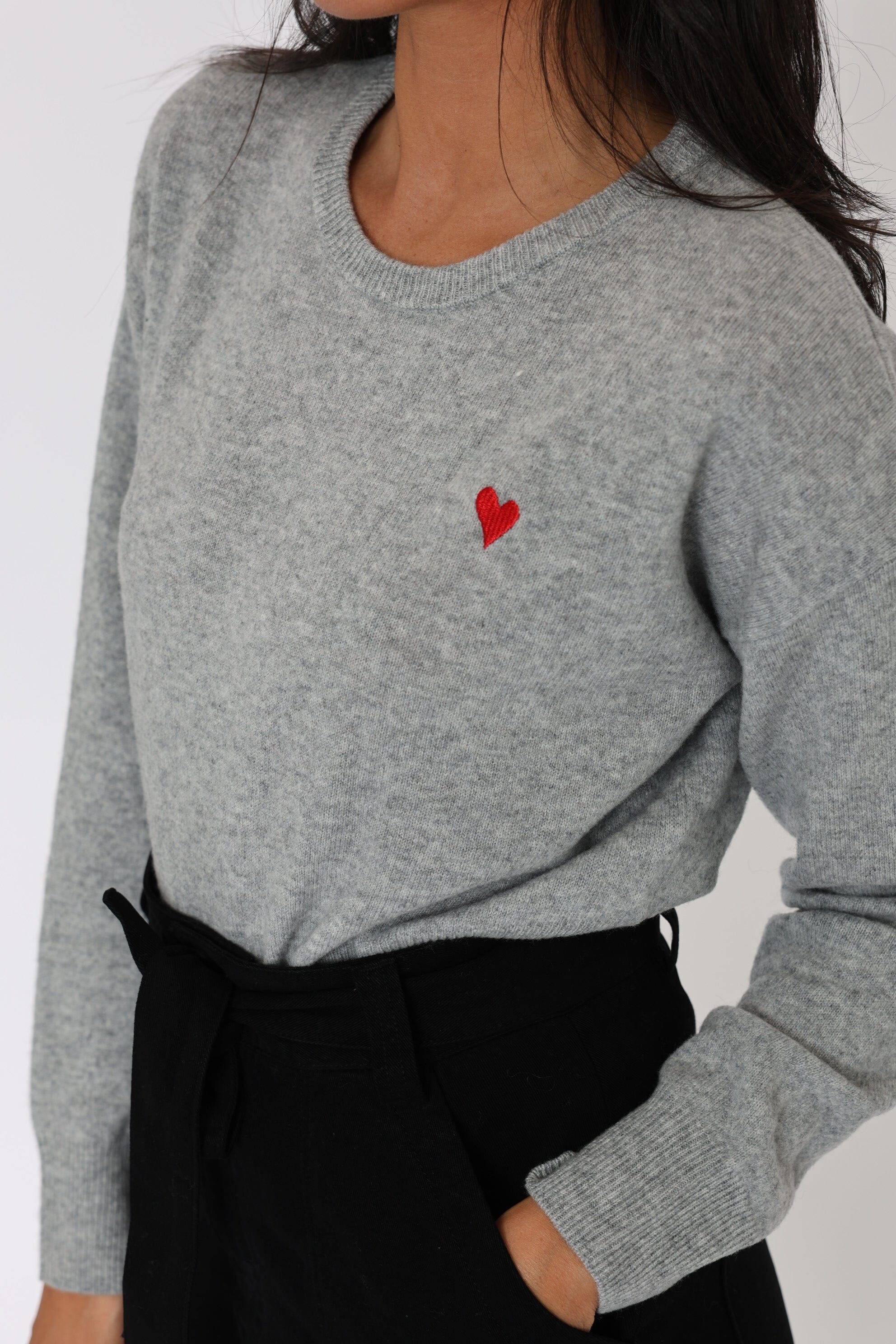 PULL COEUR ANITA GRIS CHINÉ PULL KOOKAI Mode Kookai