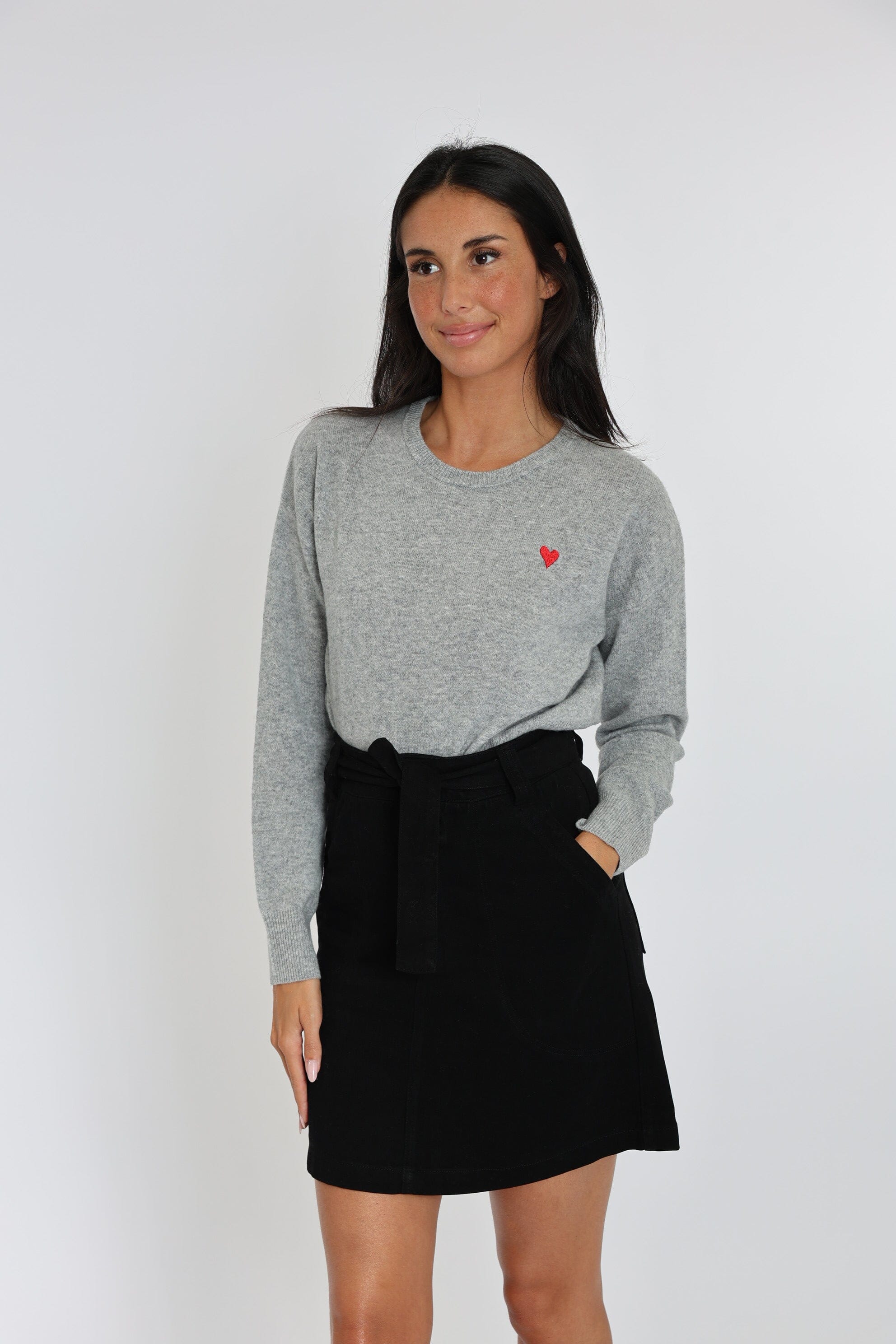 PULL COEUR ANITA GRIS CHINÉ PULL KOOKAI Mode Kookai