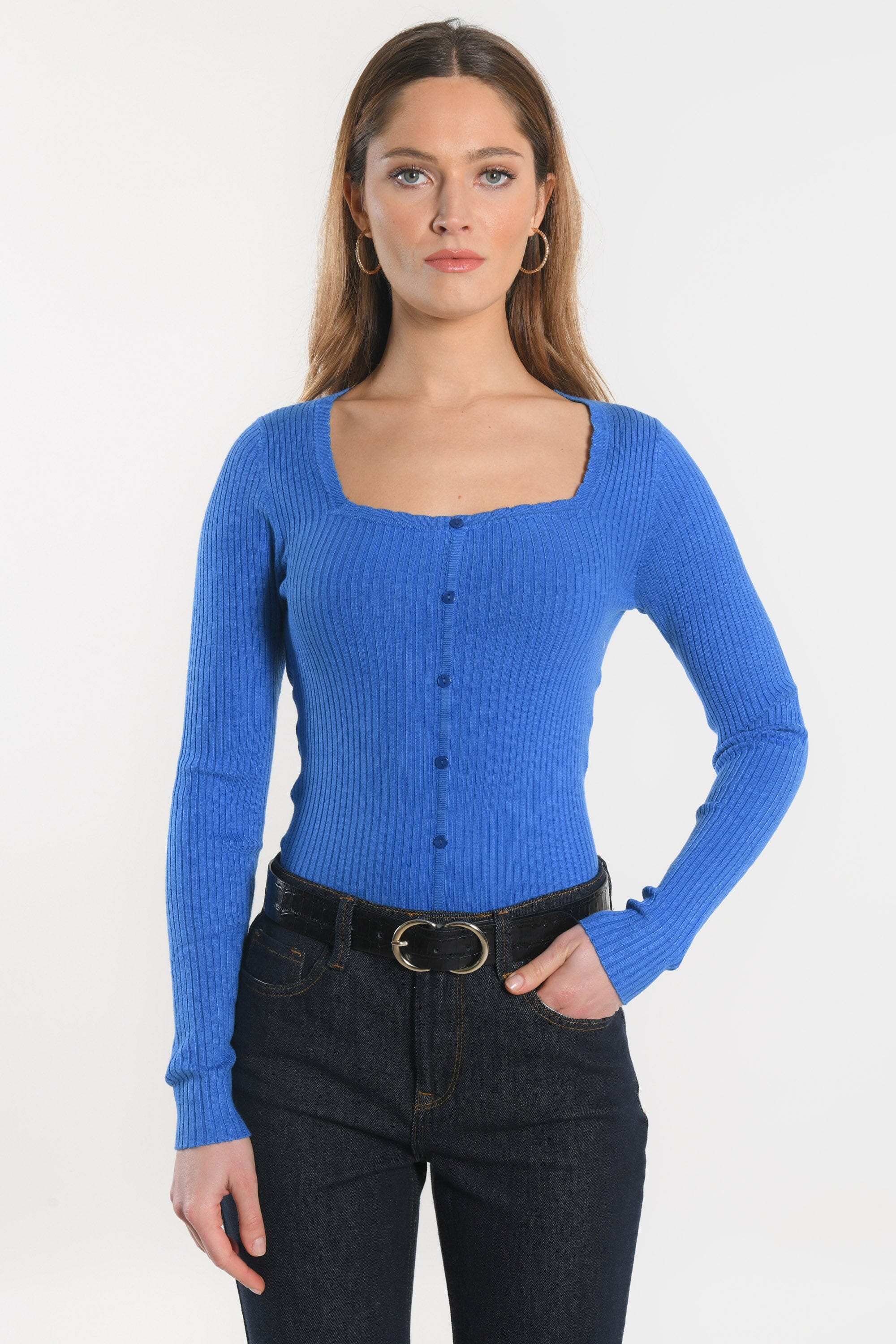 PULL COL CARRE - ELISABETH - COBALT PULL KOOKAI Mode Kookai