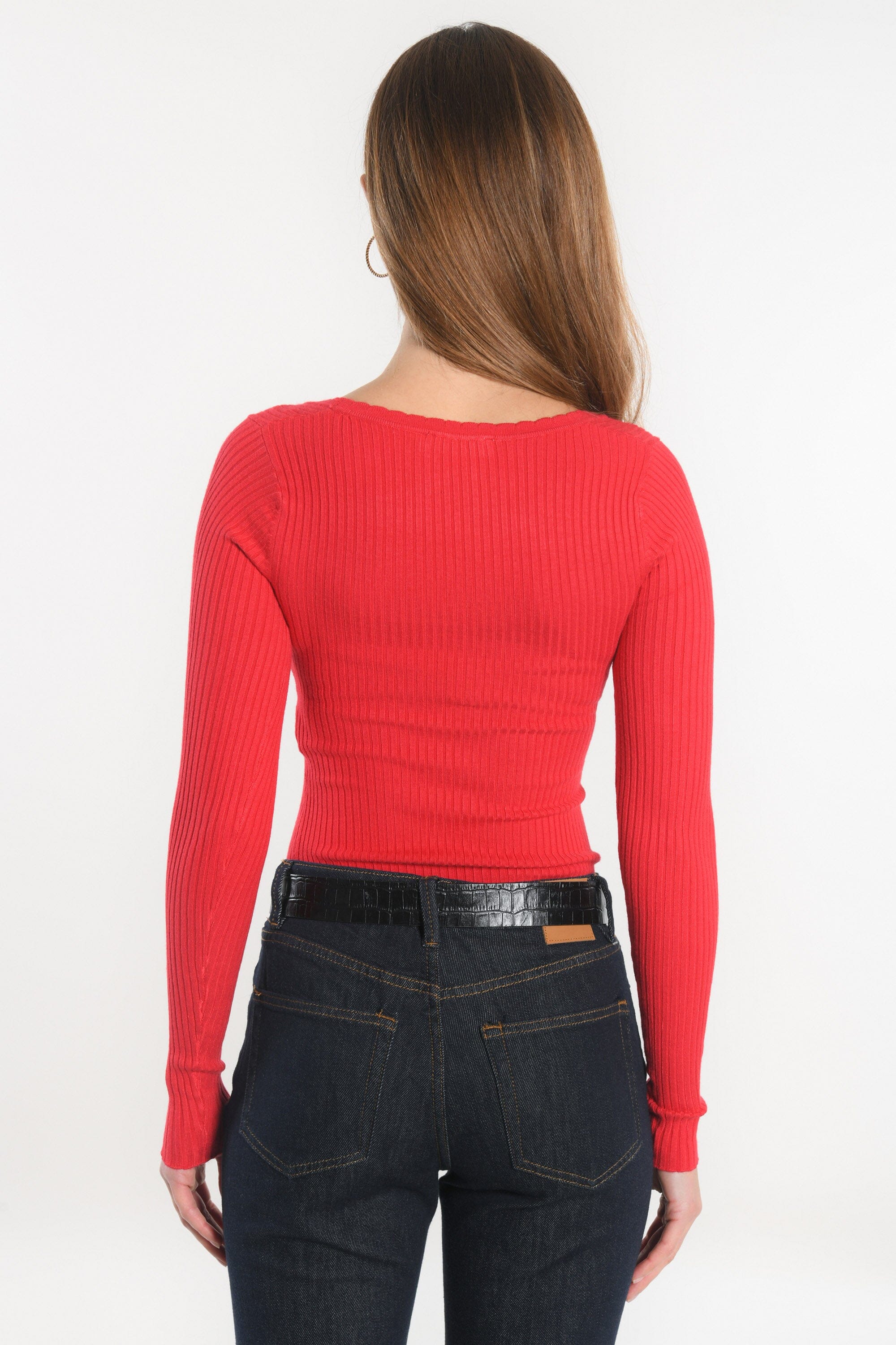 PULL COL CARRE - ELISABETH - ROUGE PULL KOOKAI Mode Kookai