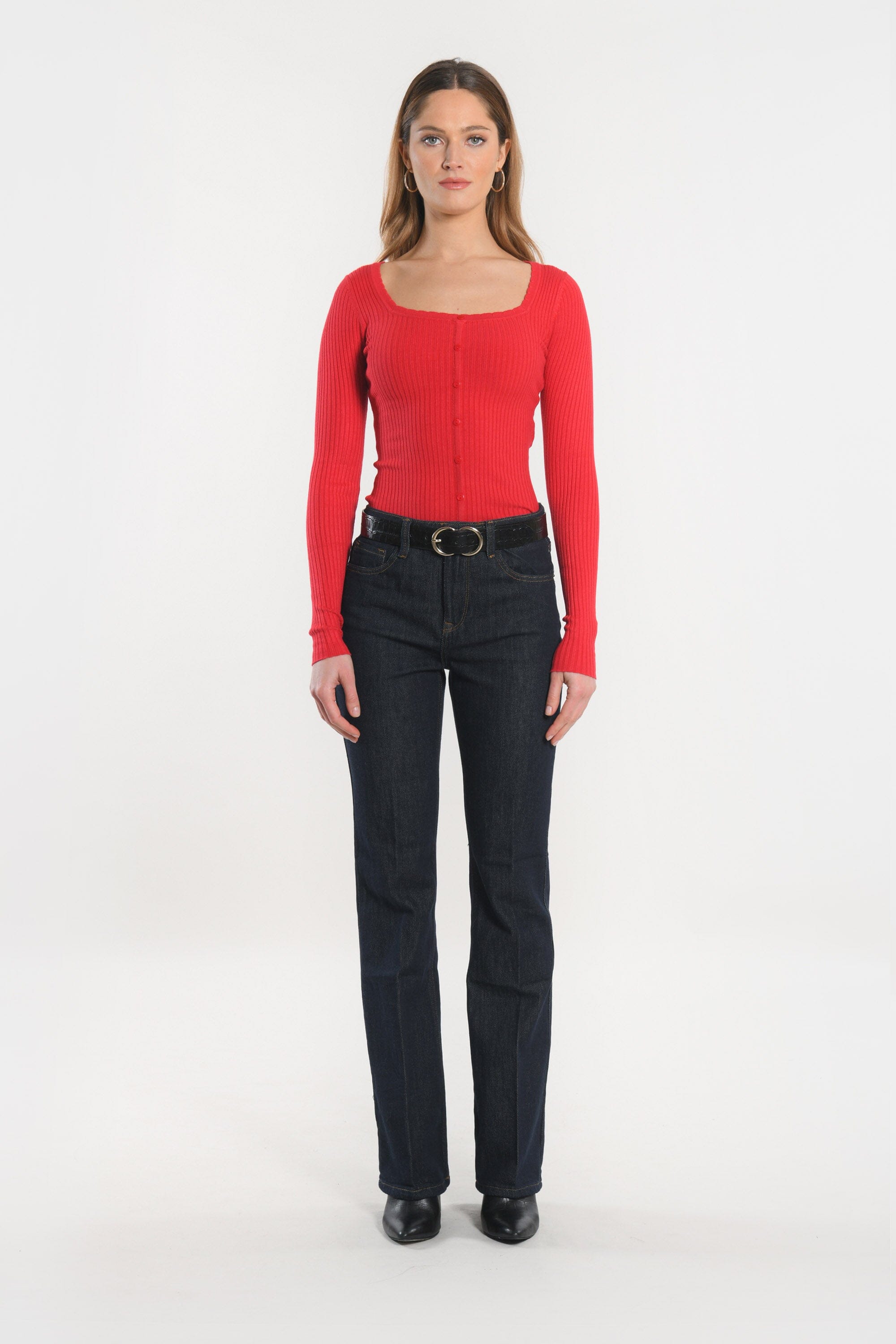 PULL COL CARRE - ELISABETH - ROUGE PULL KOOKAI Mode Kookai