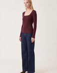PULL COL CARRE - OLYMPE - BORDEAUX PULL NEW KOOKAI Mode Kookai