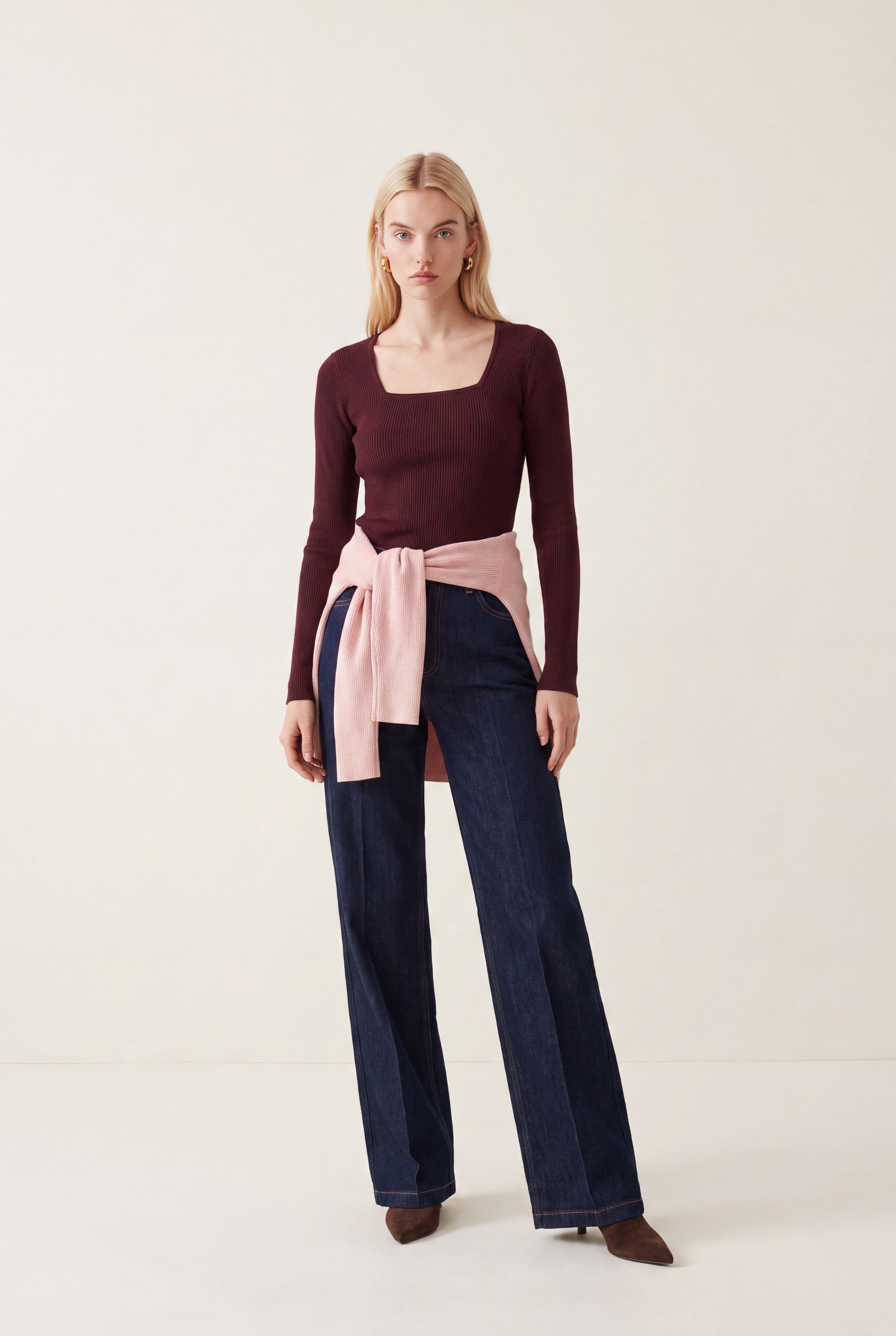 PULL COL CARRE - OLYMPE - BORDEAUX PULL NEW KOOKAI Mode Kookai