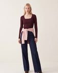 PULL COL CARRE - OLYMPE - BORDEAUX PULL NEW KOOKAI Mode Kookai
