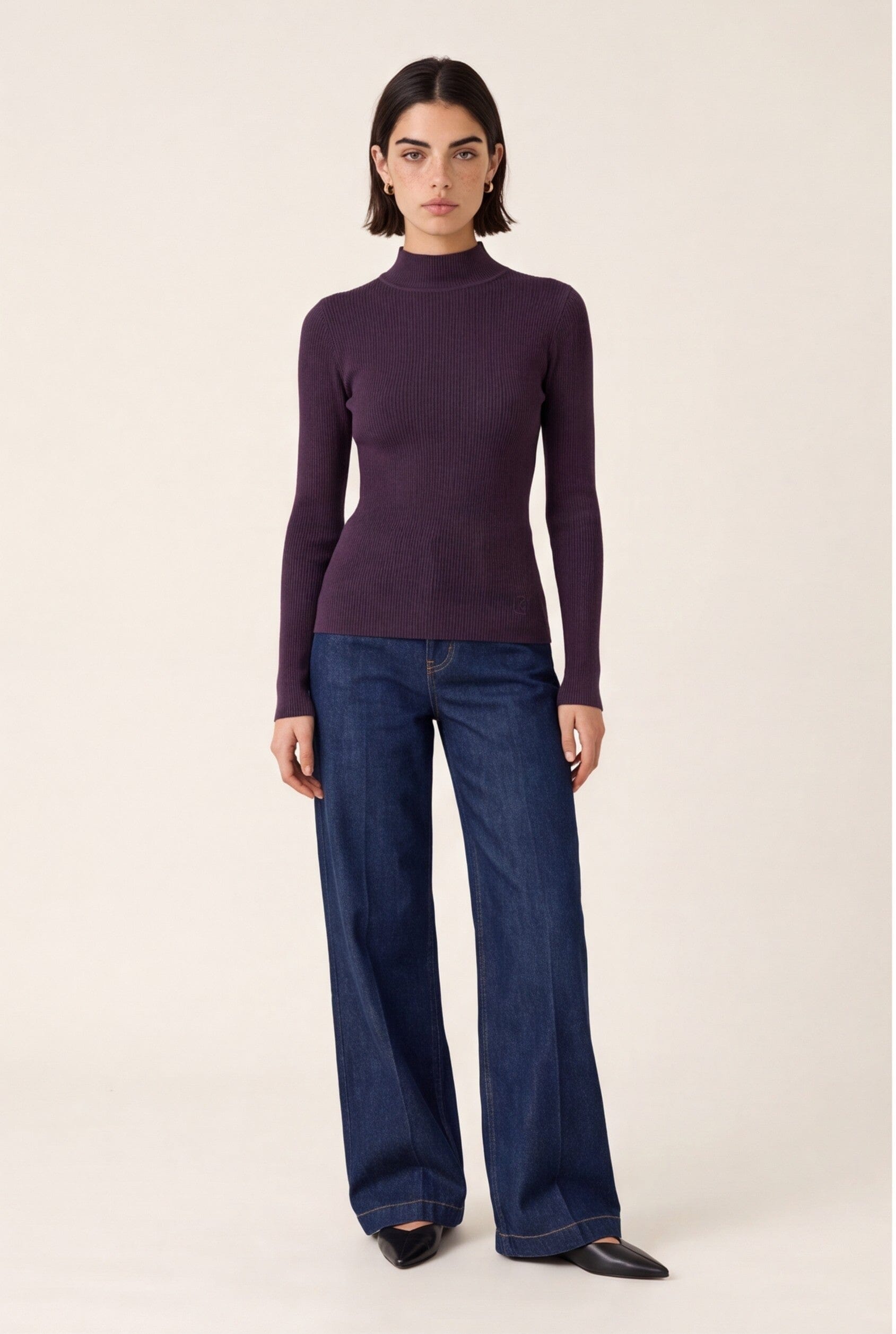 PULL COL MONTANT - D-BAYRON - AUBERGINE PULL NEW KOOKAI Mode Kookai