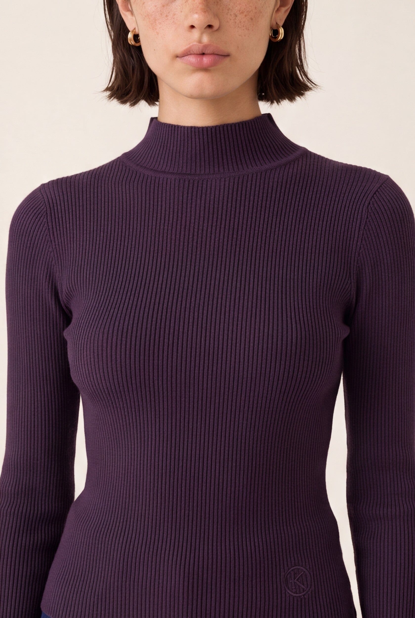 PULL COL MONTANT - D-BAYRON - AUBERGINE PULL NEW KOOKAI Mode Kookai