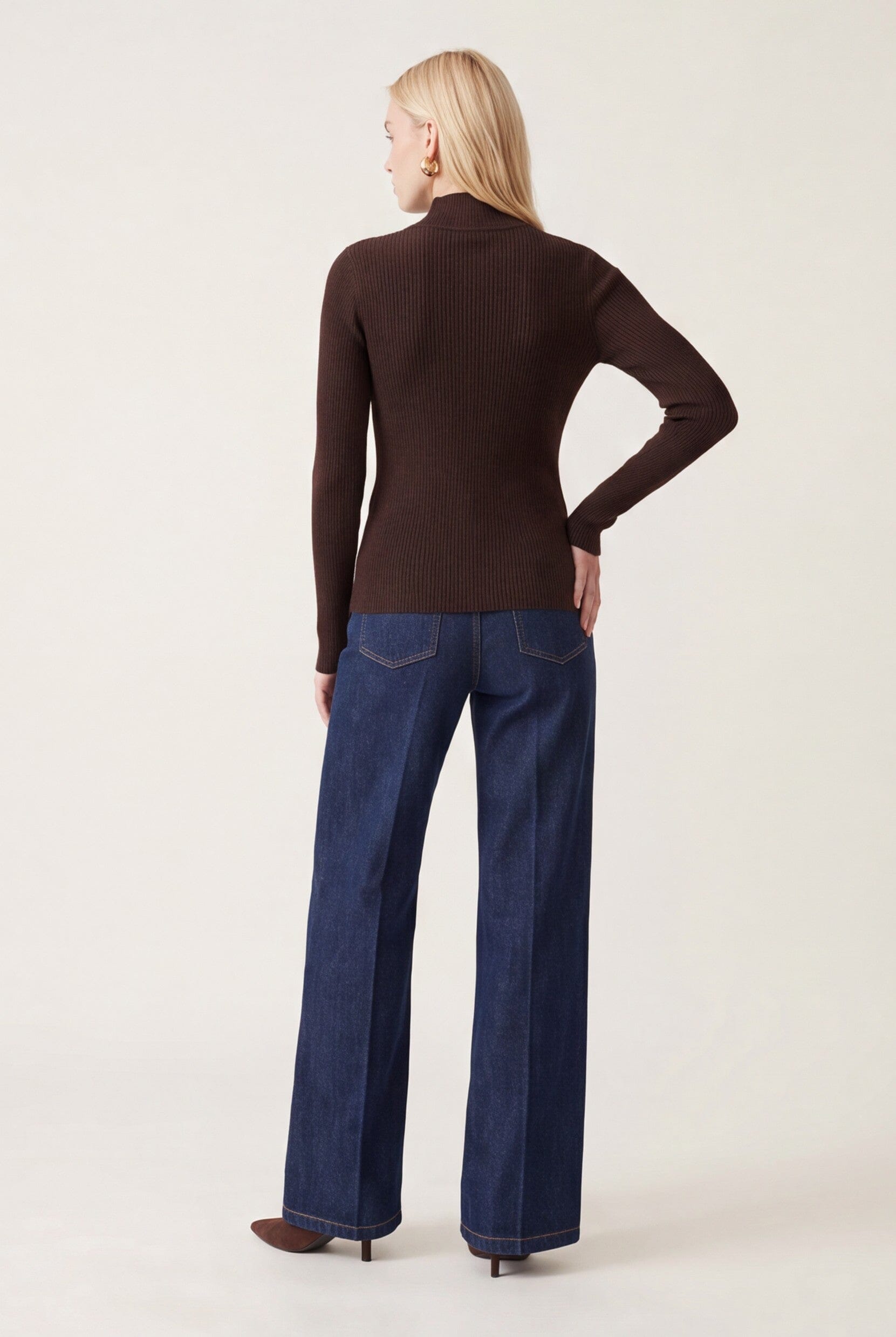 PULL COL MONTANT - D-BAYRON - BRUN PULL NEW KOOKAI Mode Kookai
