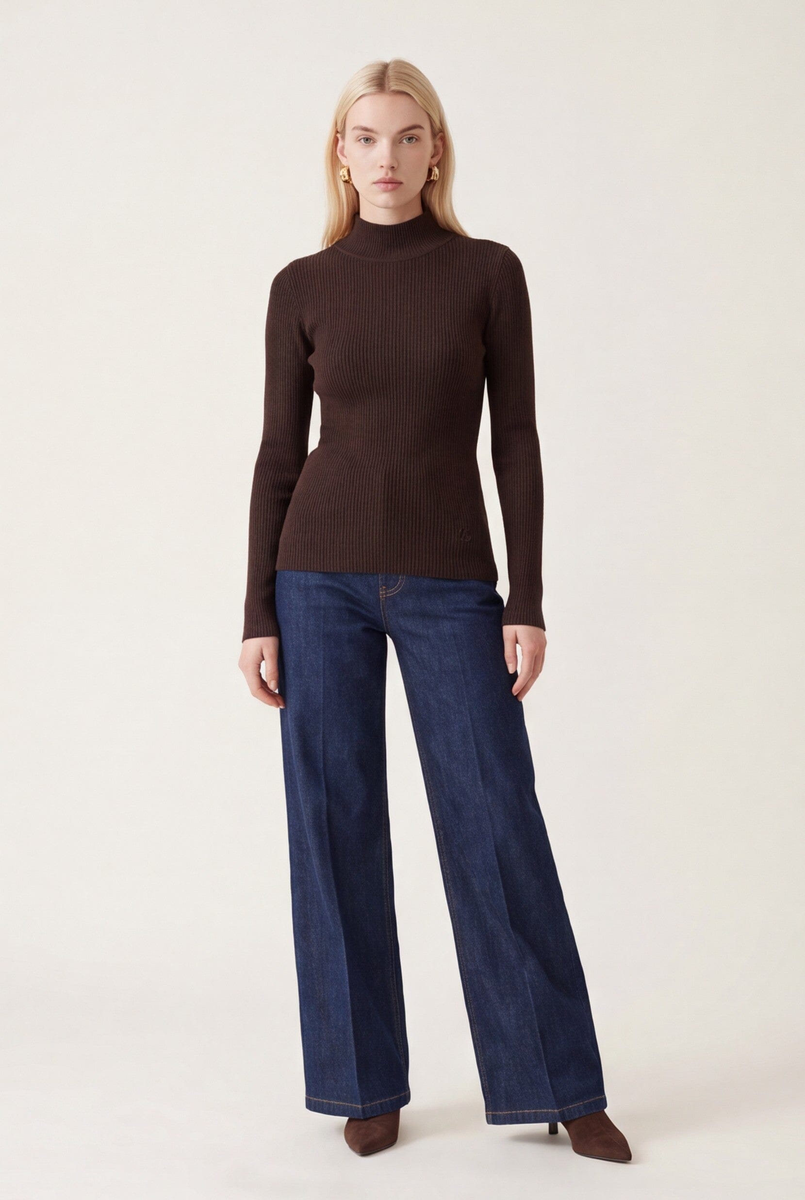 PULL COL MONTANT - D-BAYRON - BRUN PULL NEW KOOKAI Mode Kookai