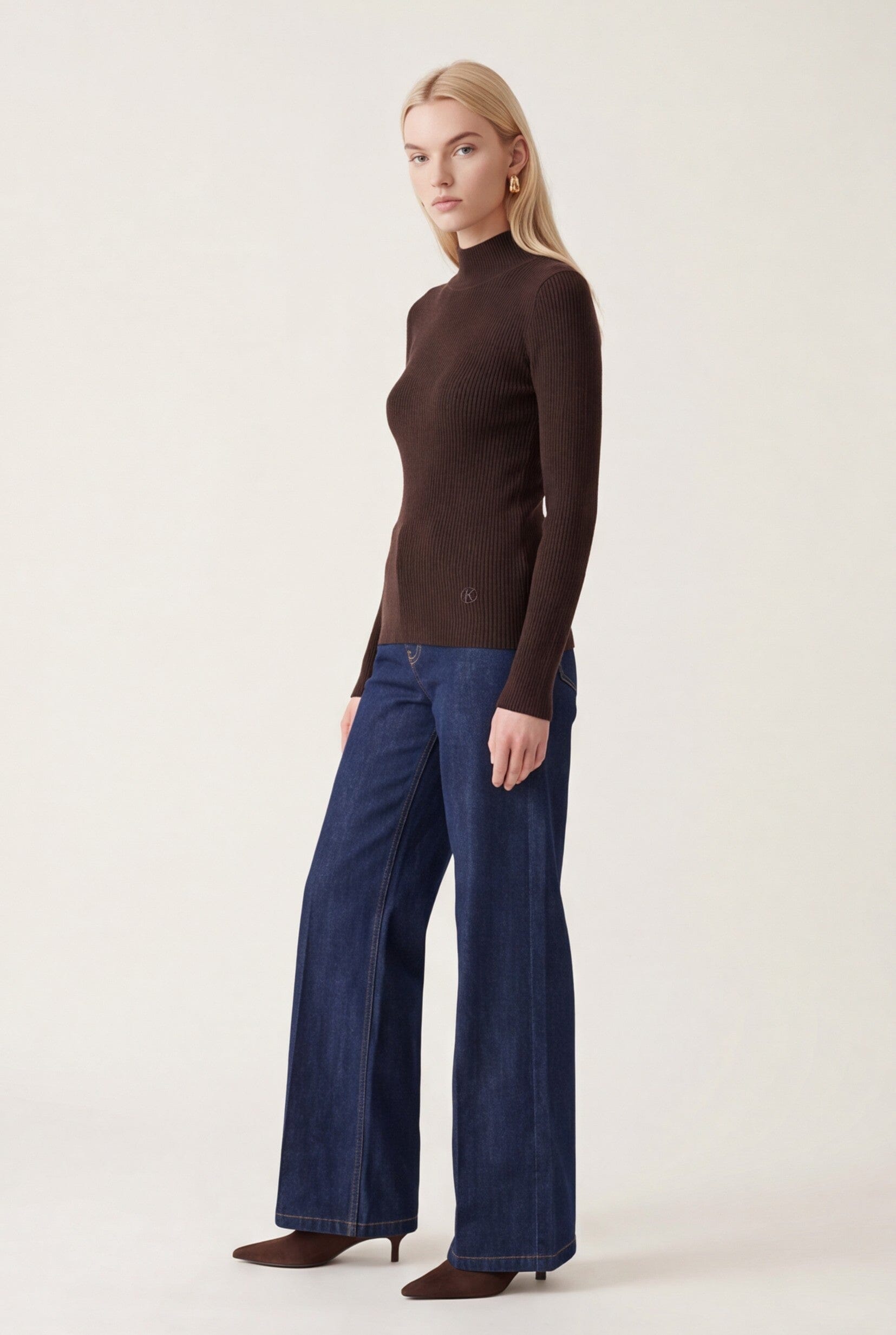 PULL COL MONTANT - D-BAYRON - BRUN PULL NEW KOOKAI Mode Kookai