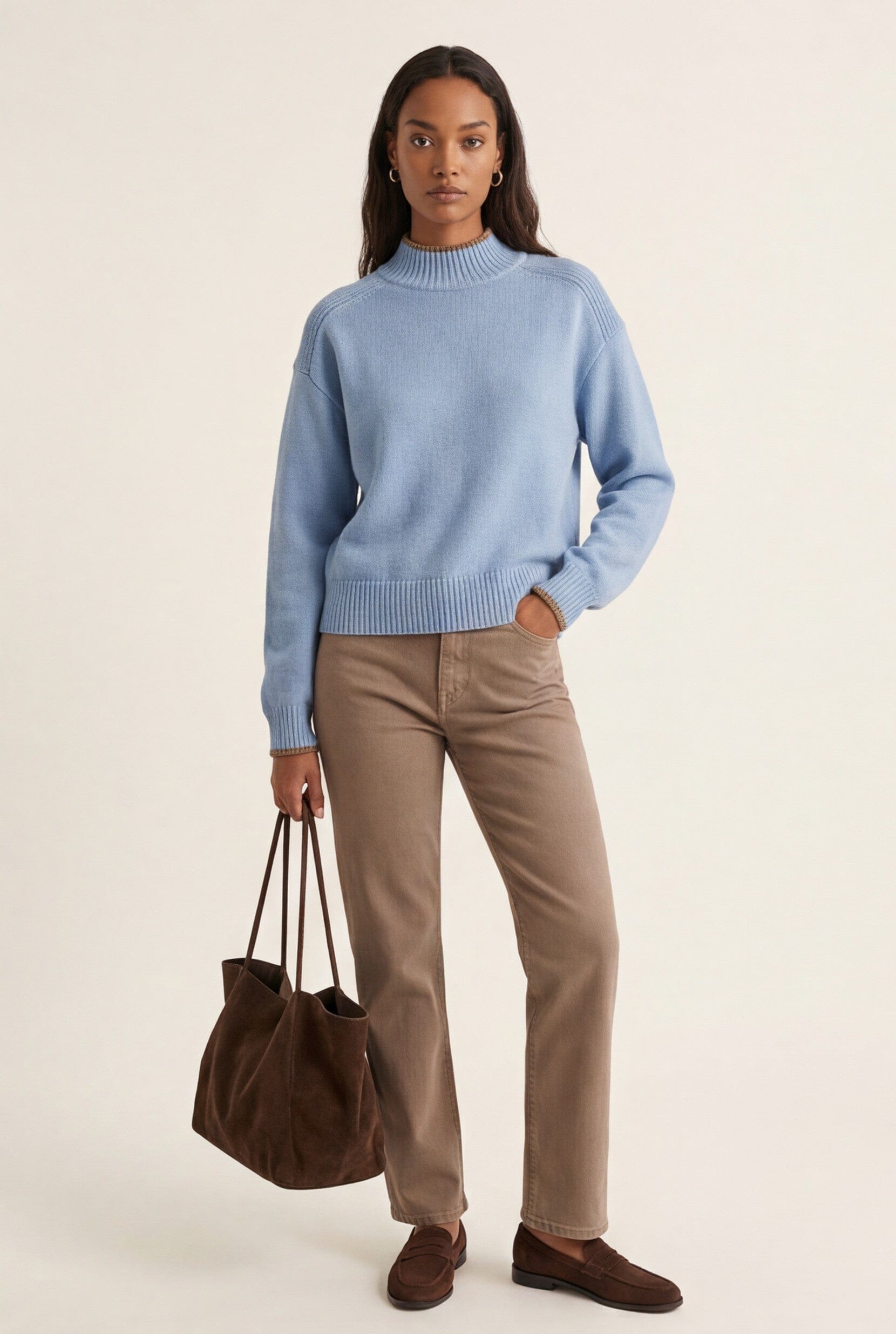 PULL COL MONTANT - DARI - CIEL/CAMEL PULL NEW KOOKAI Mode Kookai
