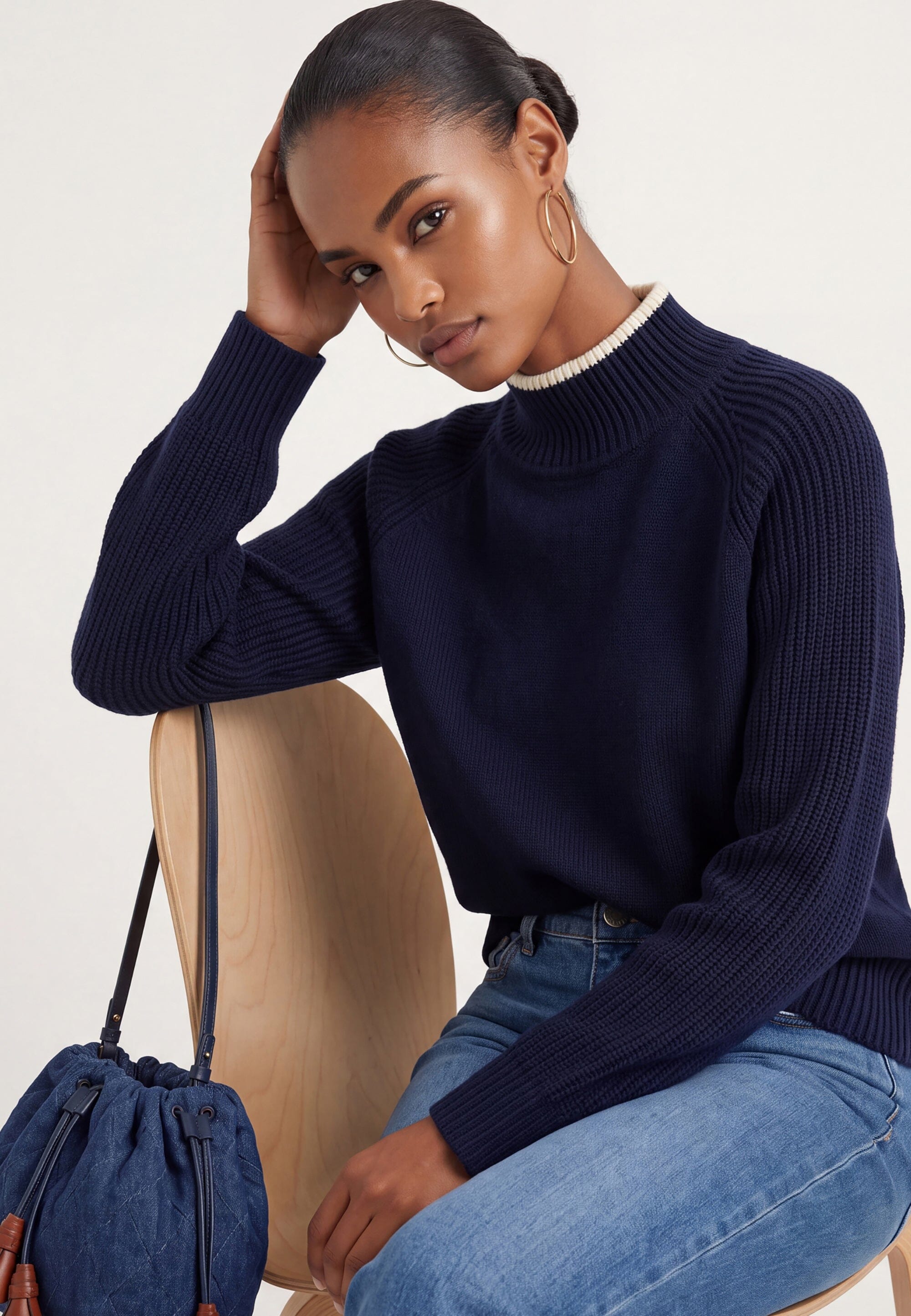 PULL COL MONTANT - DARI - MARINE/ECRU PULL NEW KOOKAI Mode Kookai