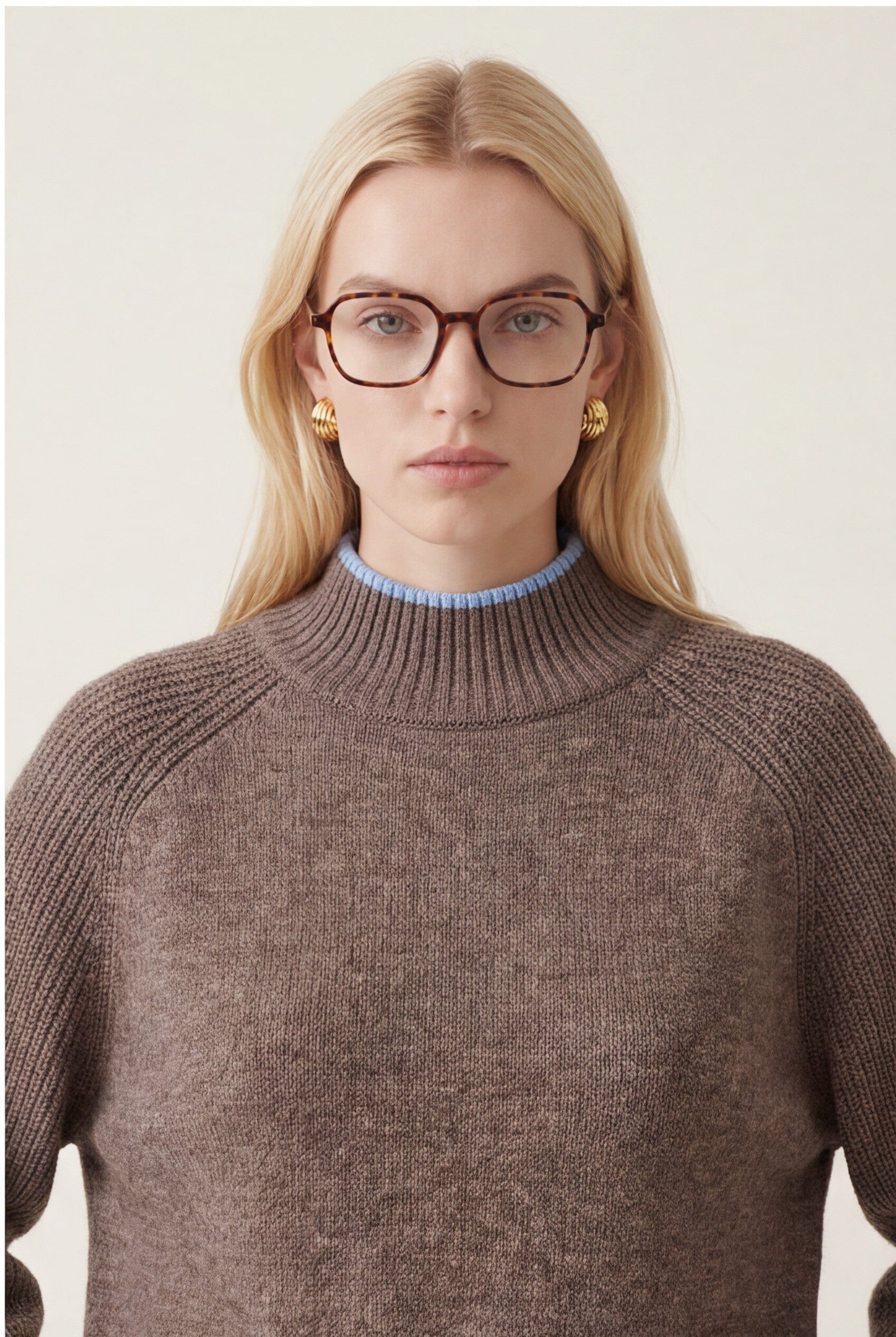 PULL COL MONTANT - DARI - TAUPE/CIEL PULL NEW KOOKAI Mode Kookai