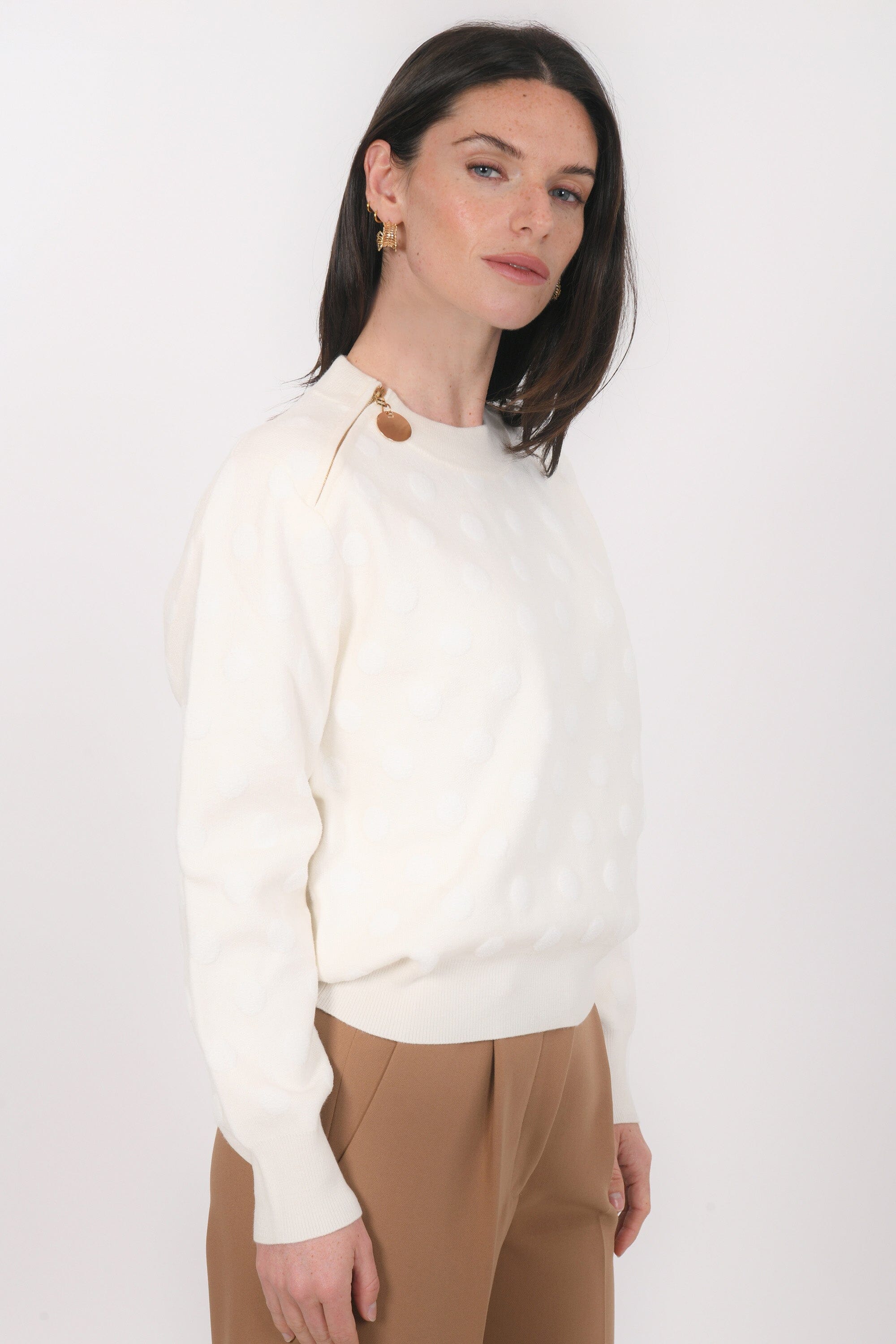 PULL COL ROND - BESSY - ECRU PULL NEW KOOKAI Mode Kookai