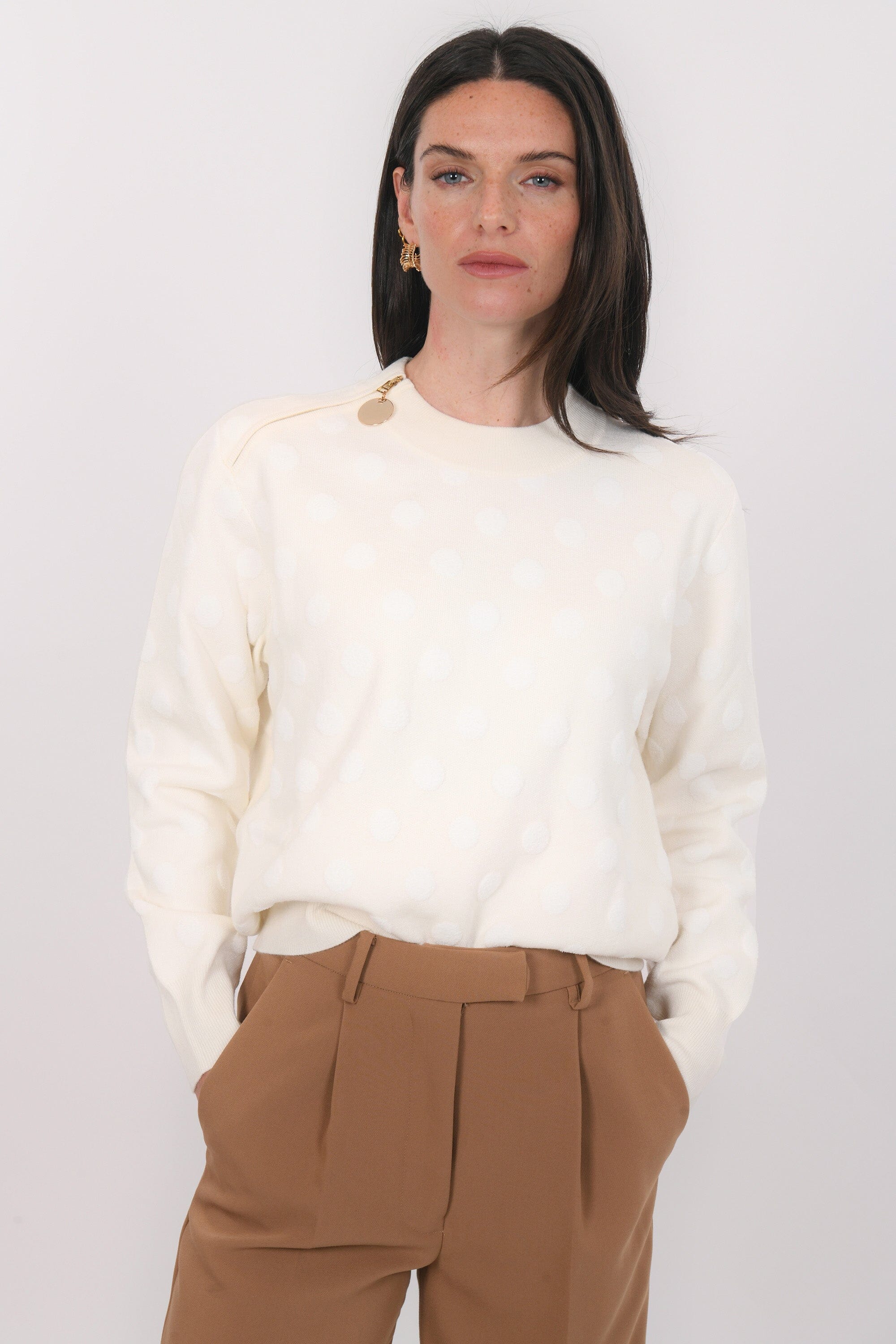 PULL COL ROND - BESSY - ECRU PULL NEW KOOKAI Mode Kookai