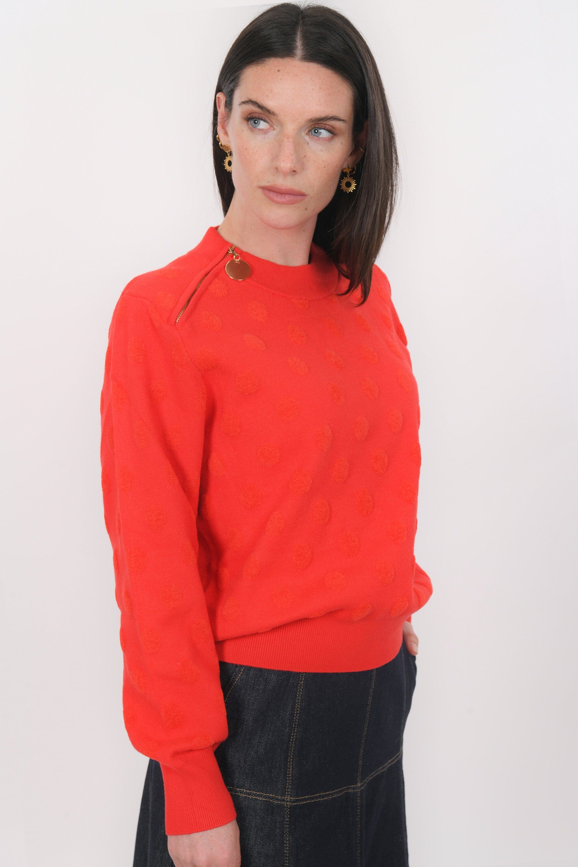 PULL COL ROND - BESSY - ROUGE PULL NEW KOOKAI Mode Kookai