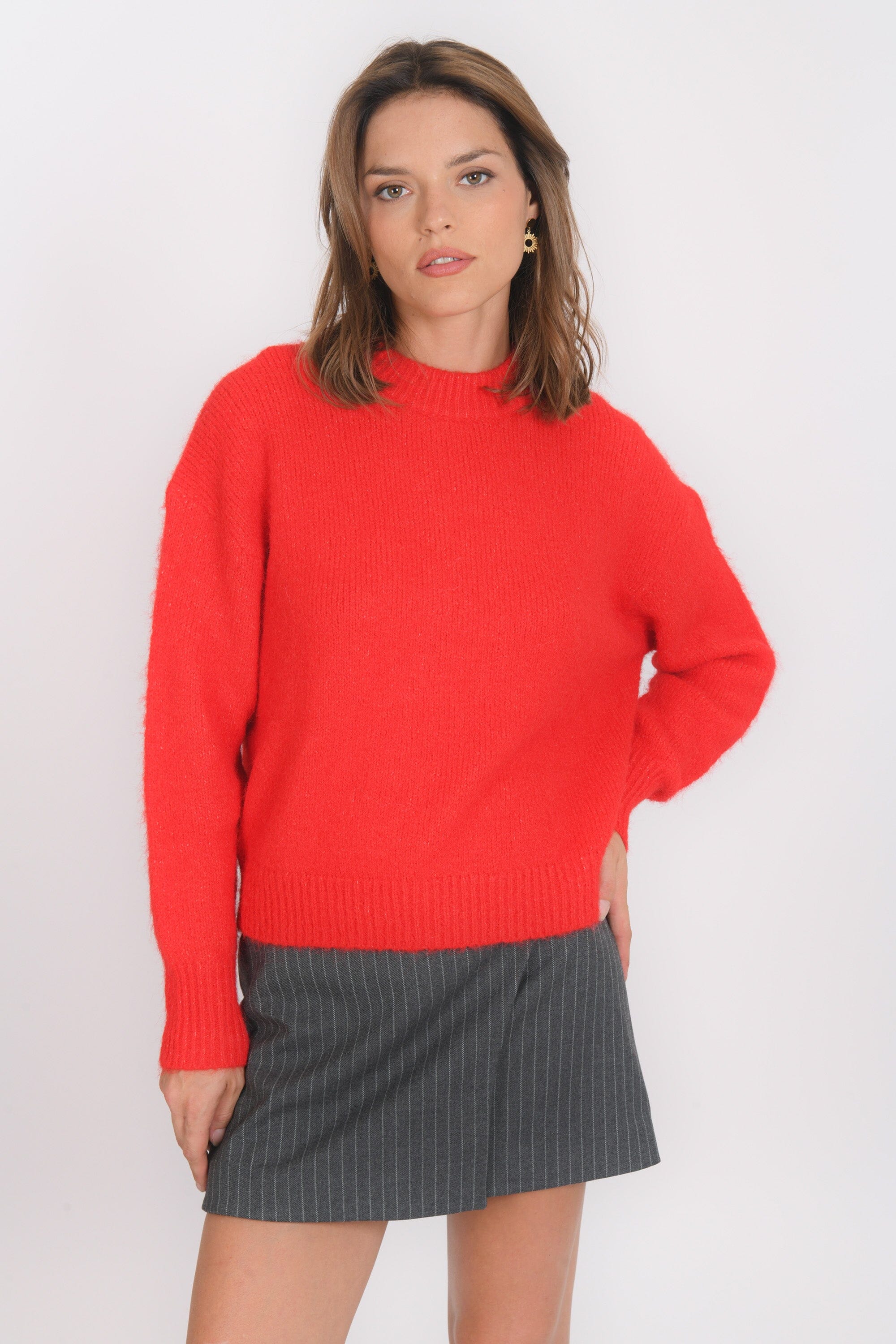 PULL COL ROND - BIANCA - ROUGE PULL NEW KOOKAI Mode Kookai