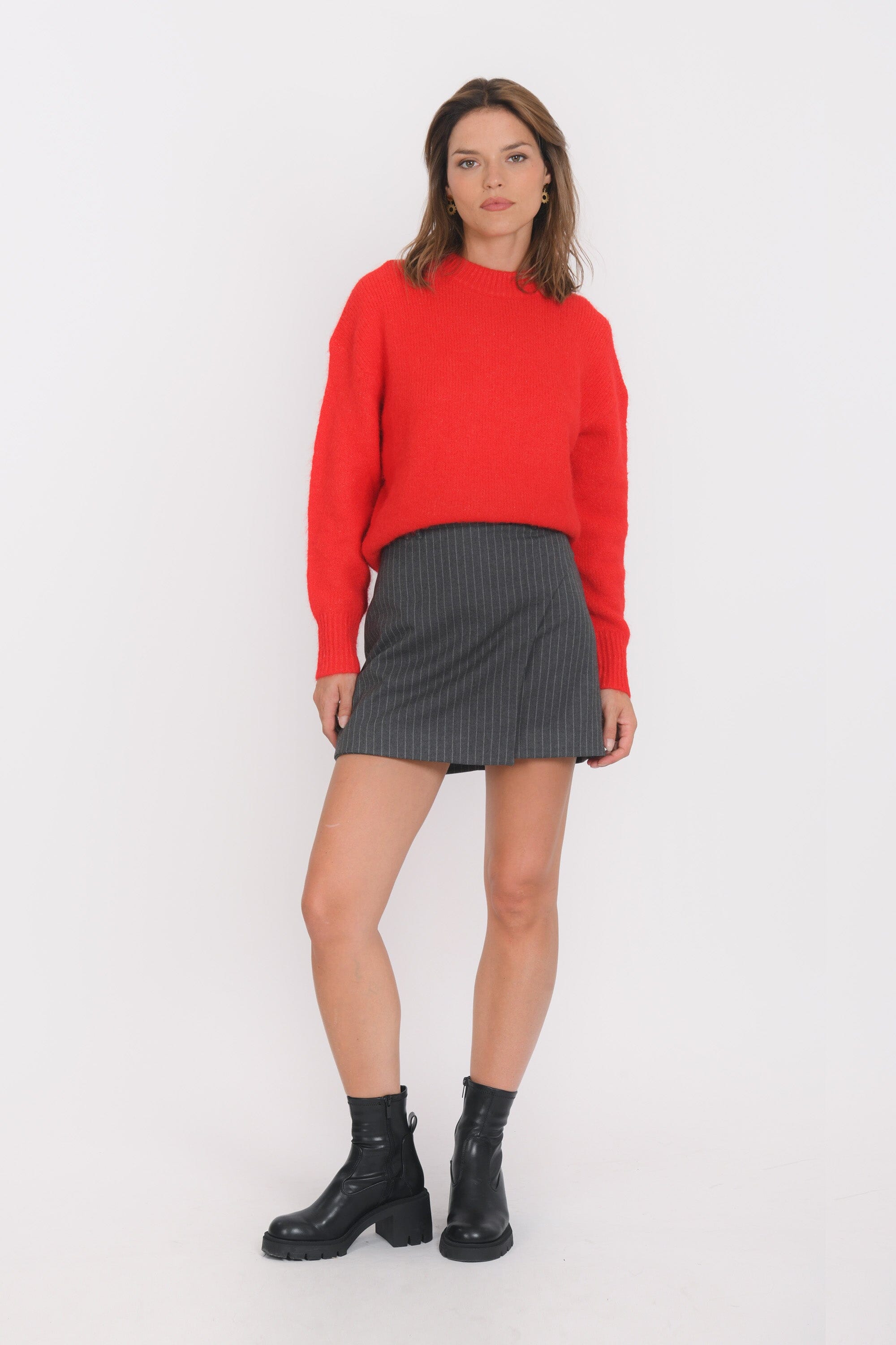PULL COL ROND - BIANCA - ROUGE PULL NEW KOOKAI Mode Kookai