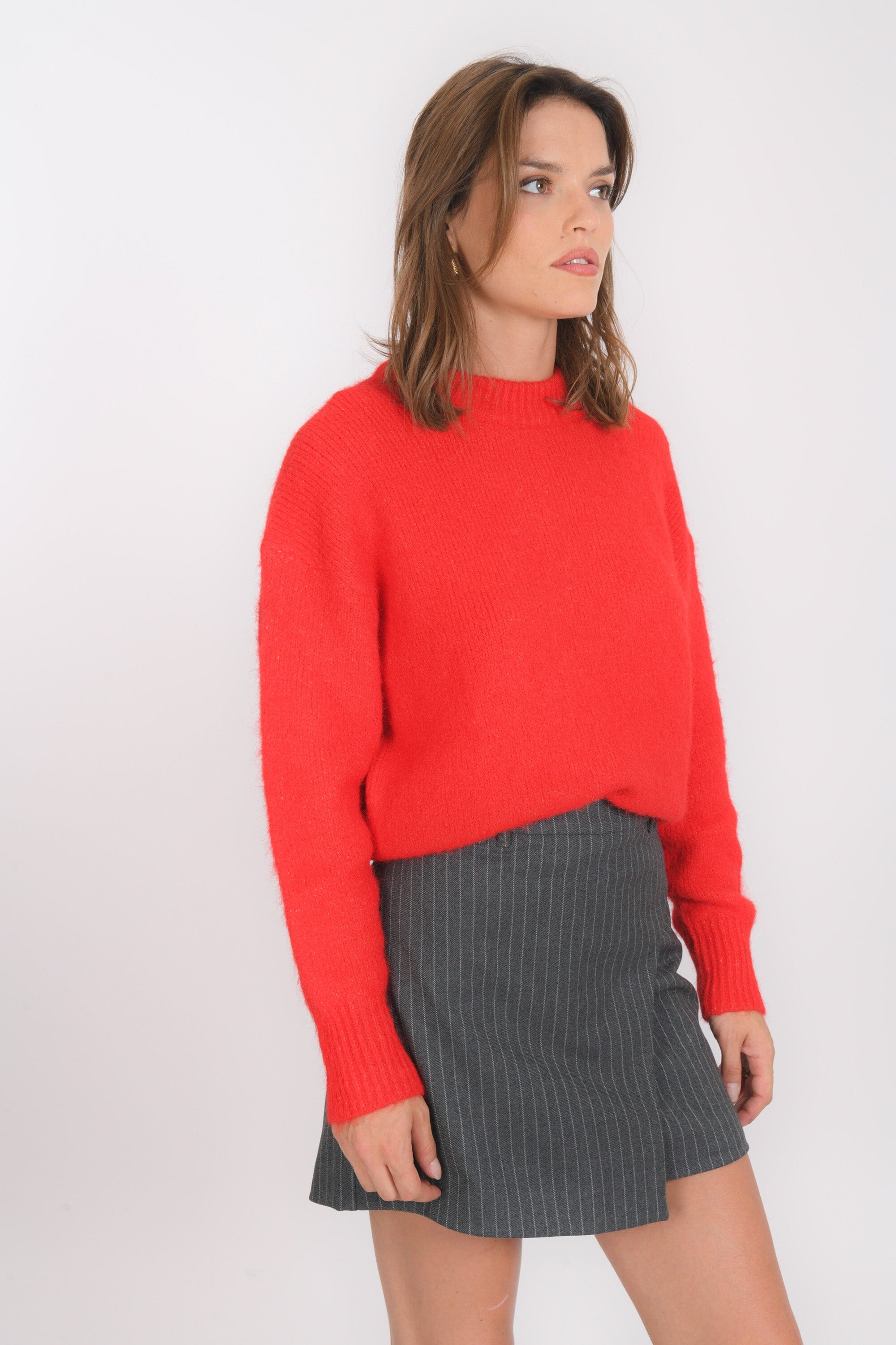 PULL COL ROND - BIANCA - ROUGE PULL NEW KOOKAI Mode Kookai