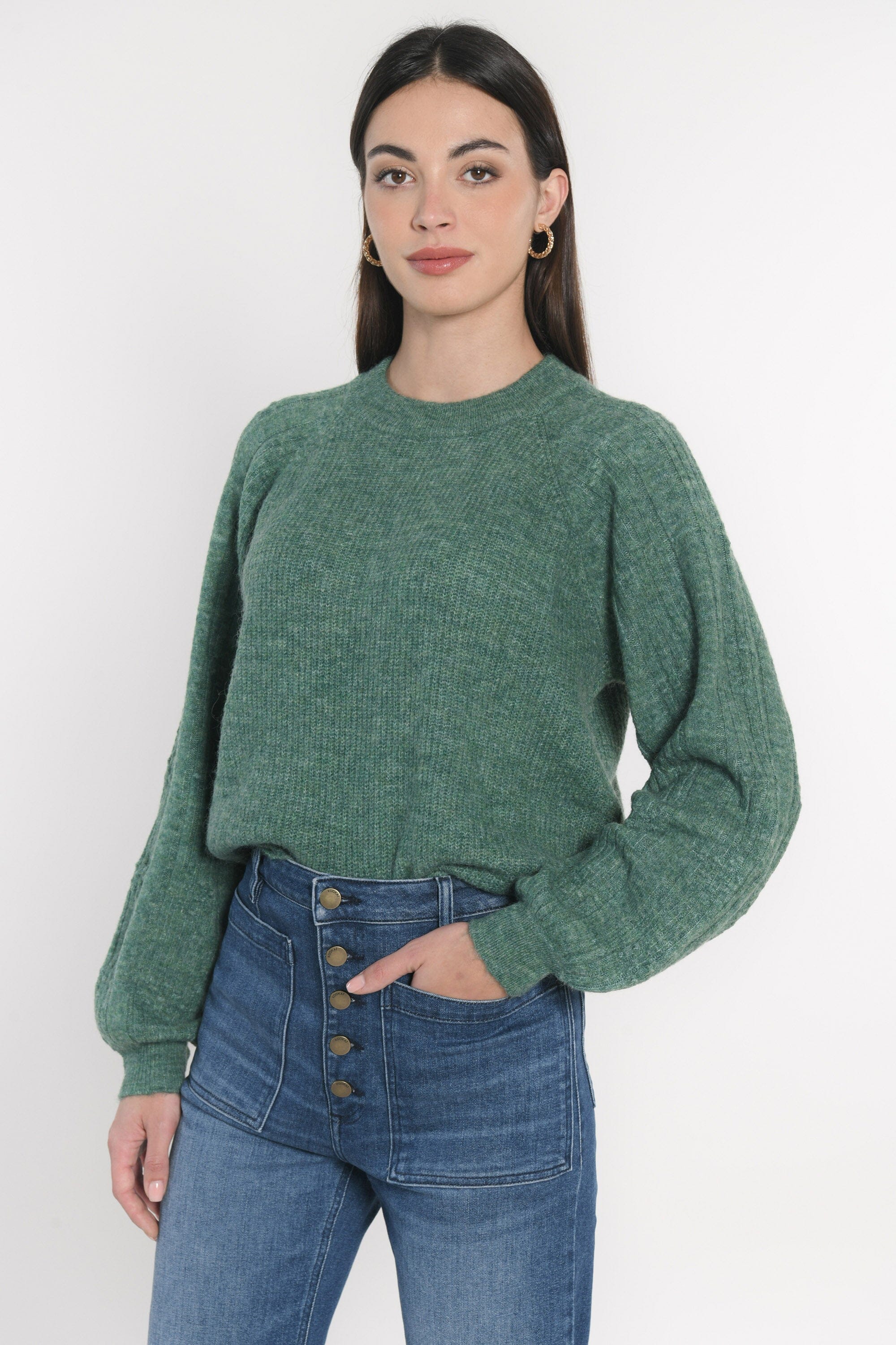 PULL COL ROND CARRY GREEN PULL KOOKAI Mode Kookai