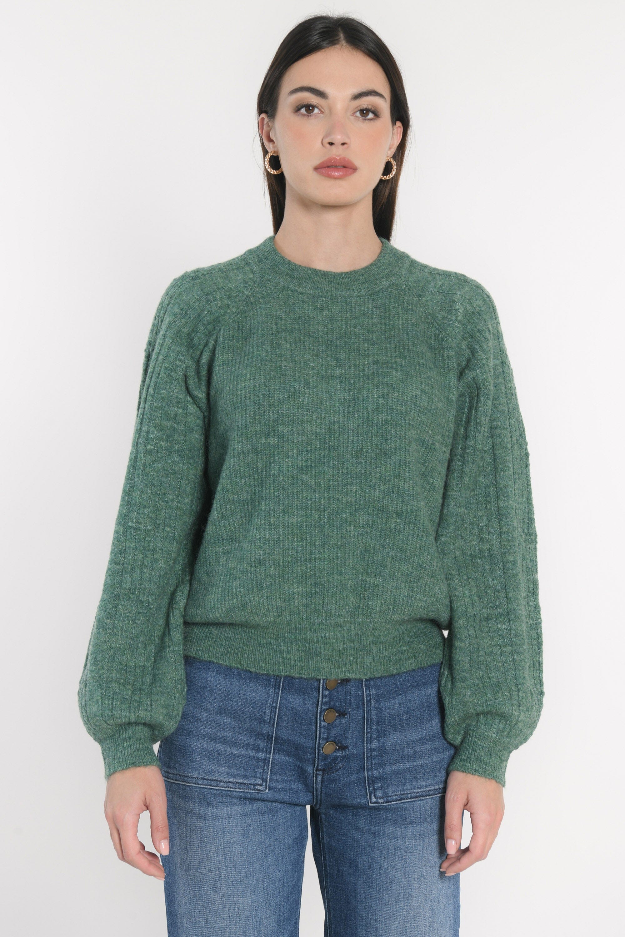 PULL COL ROND CARRY GREEN PULL KOOKAI Mode Kookai