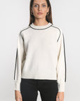PULL COL ROND GABBY ÉCRU/NOIR PULL KOOKAI Mode Kookai