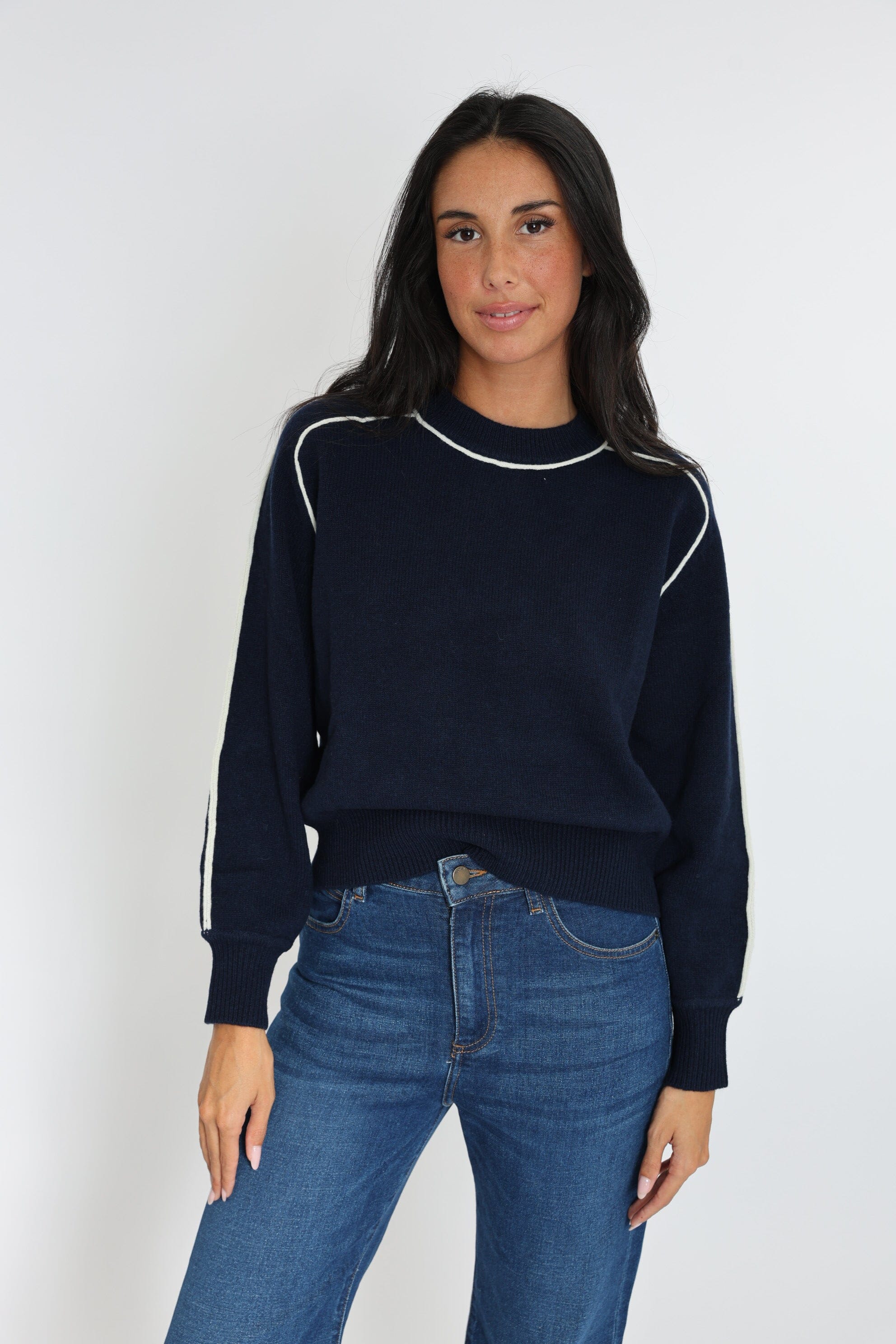 PULL COL ROND GABBY NAVY/ÉCRU PULL KOOKAI Mode Kookai