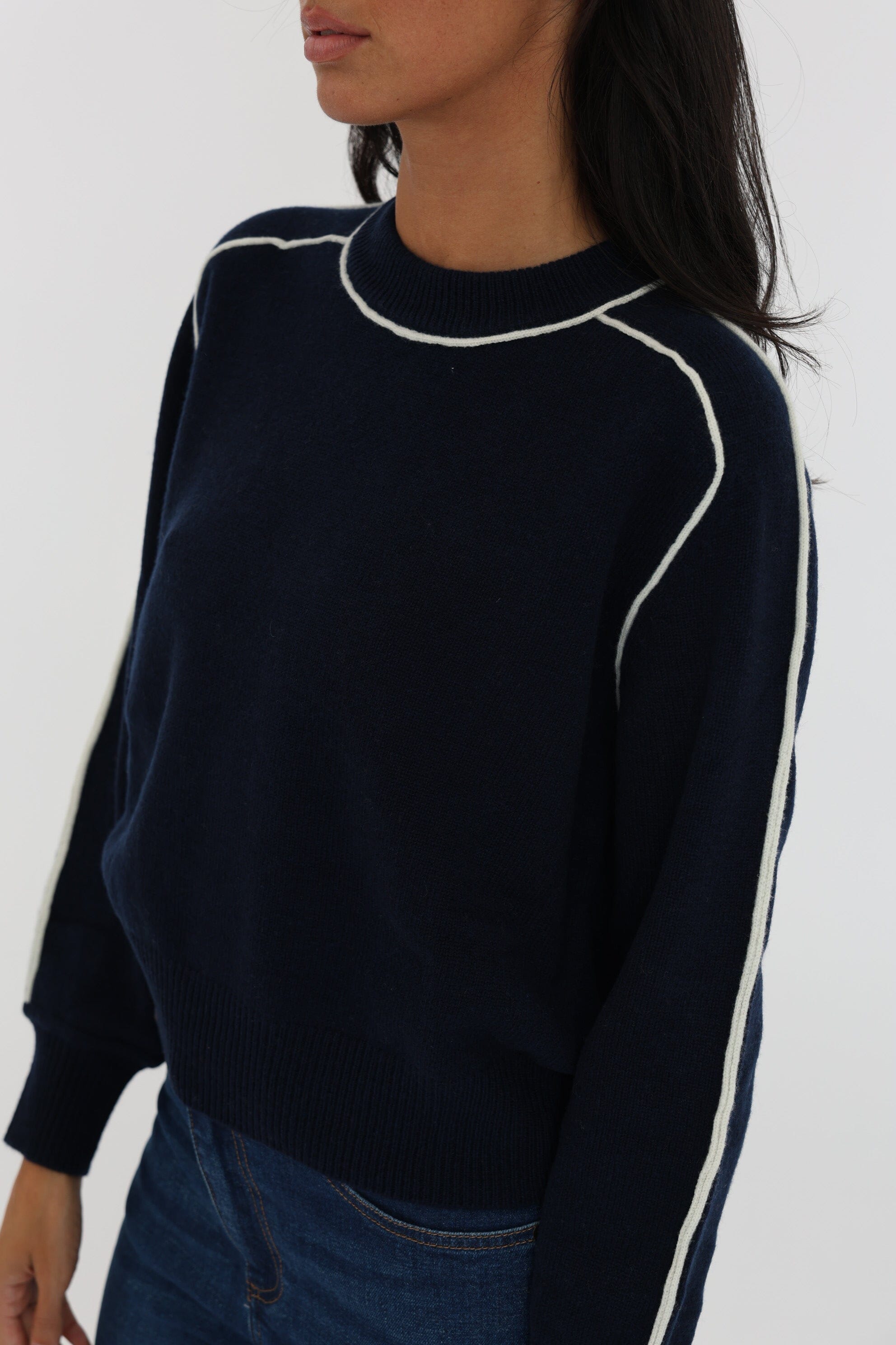 PULL COL ROND GABBY NAVY/ÉCRU PULL KOOKAI Mode Kookai