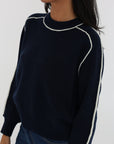 PULL COL ROND GABBY NAVY/ÉCRU PULL KOOKAI Mode Kookai