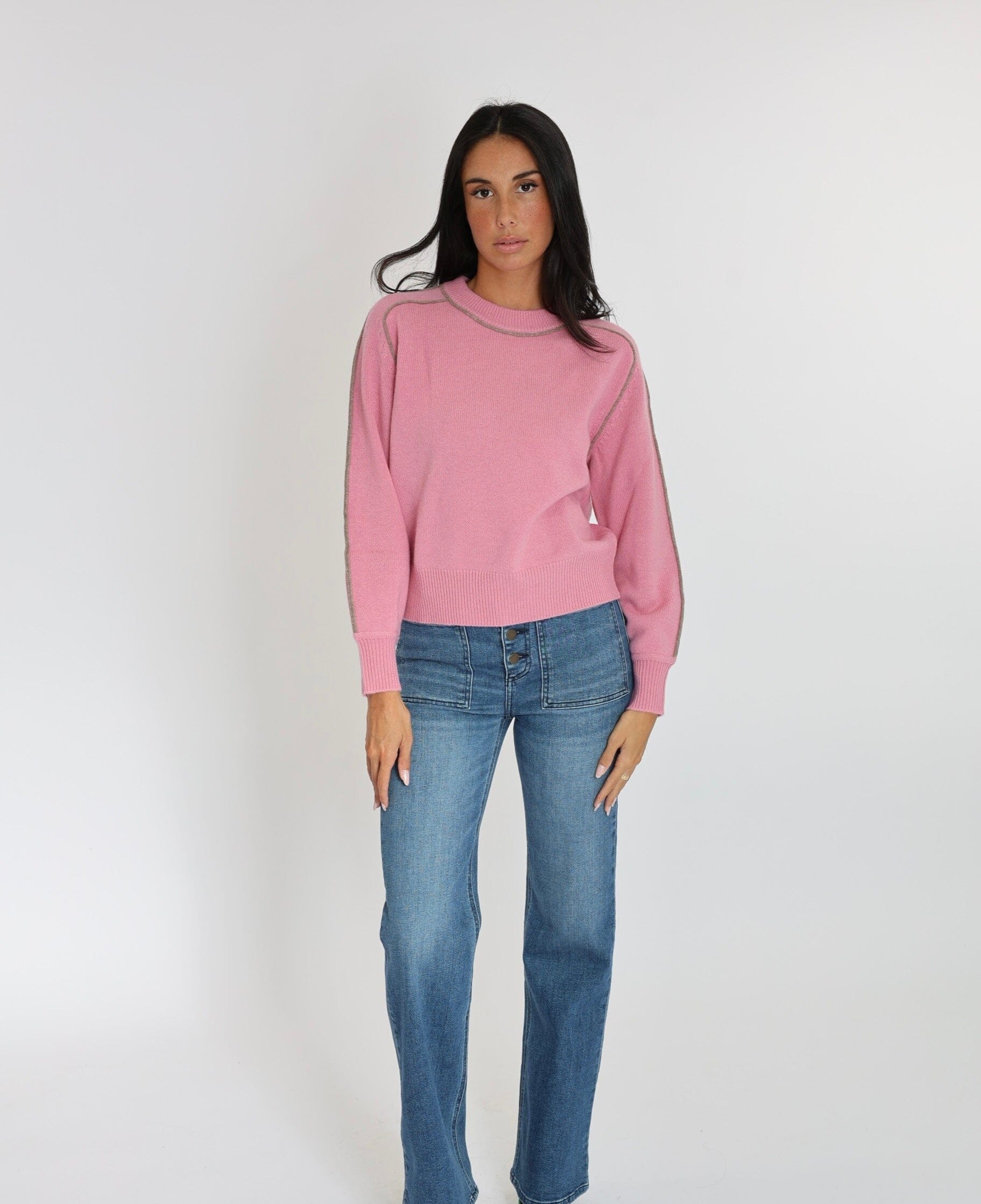 PULL COL ROND GABBY ROSE/BEIGE CHINÉ PULL KOOKAI Mode Kookai