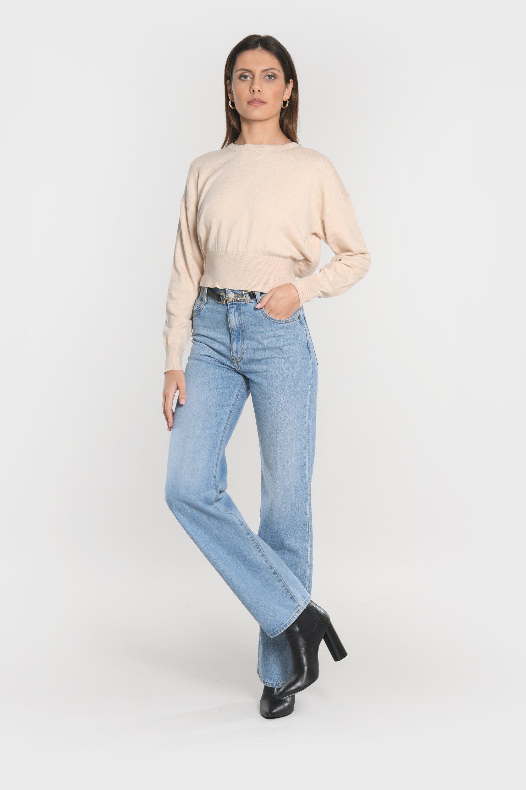 PULL COL ROND NOLWENN BEIGE CHINE PULL KOOKAI Mode Kookai