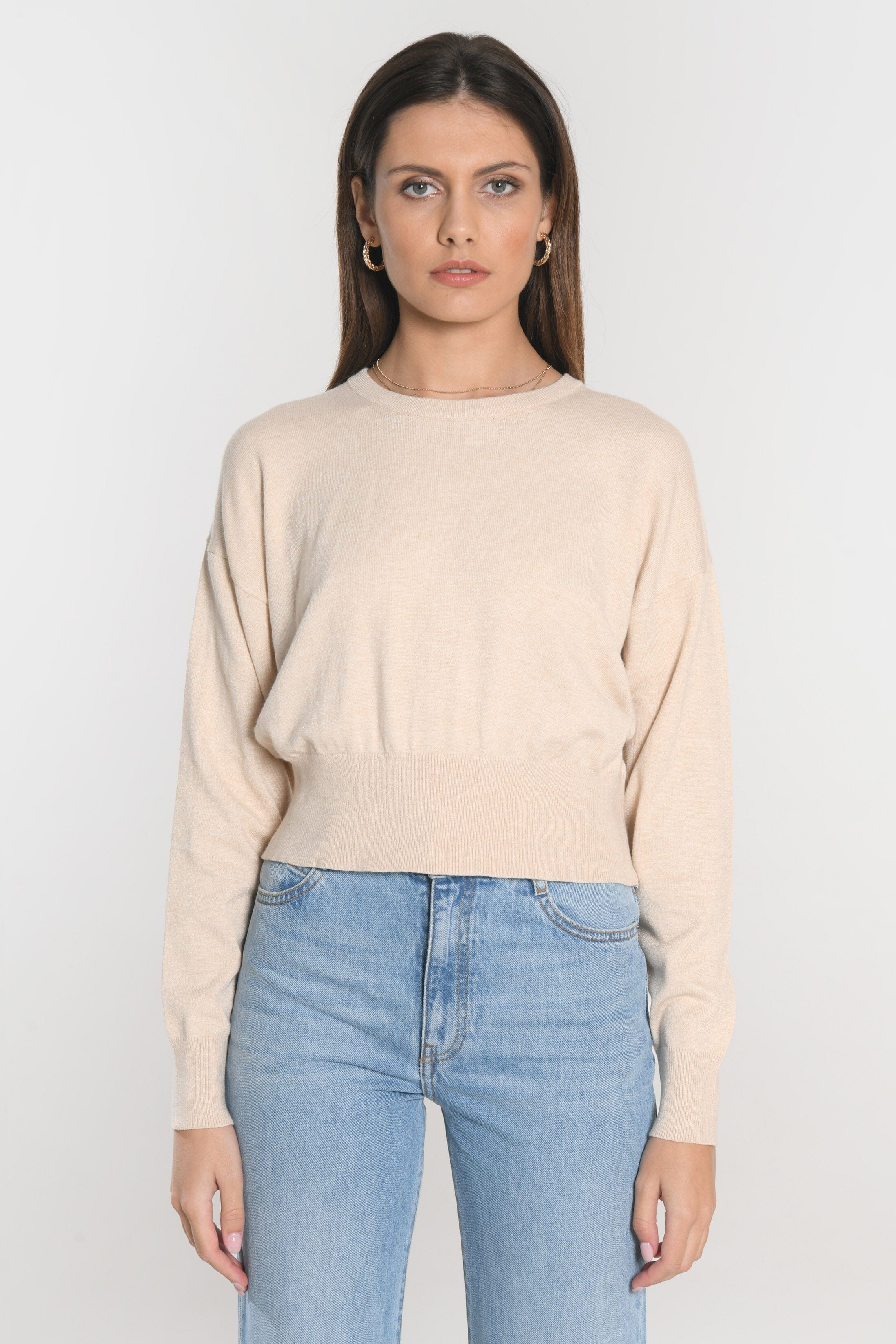 PULL COL ROND NOLWENN BEIGE CHINE PULL KOOKAI Mode Kookai
