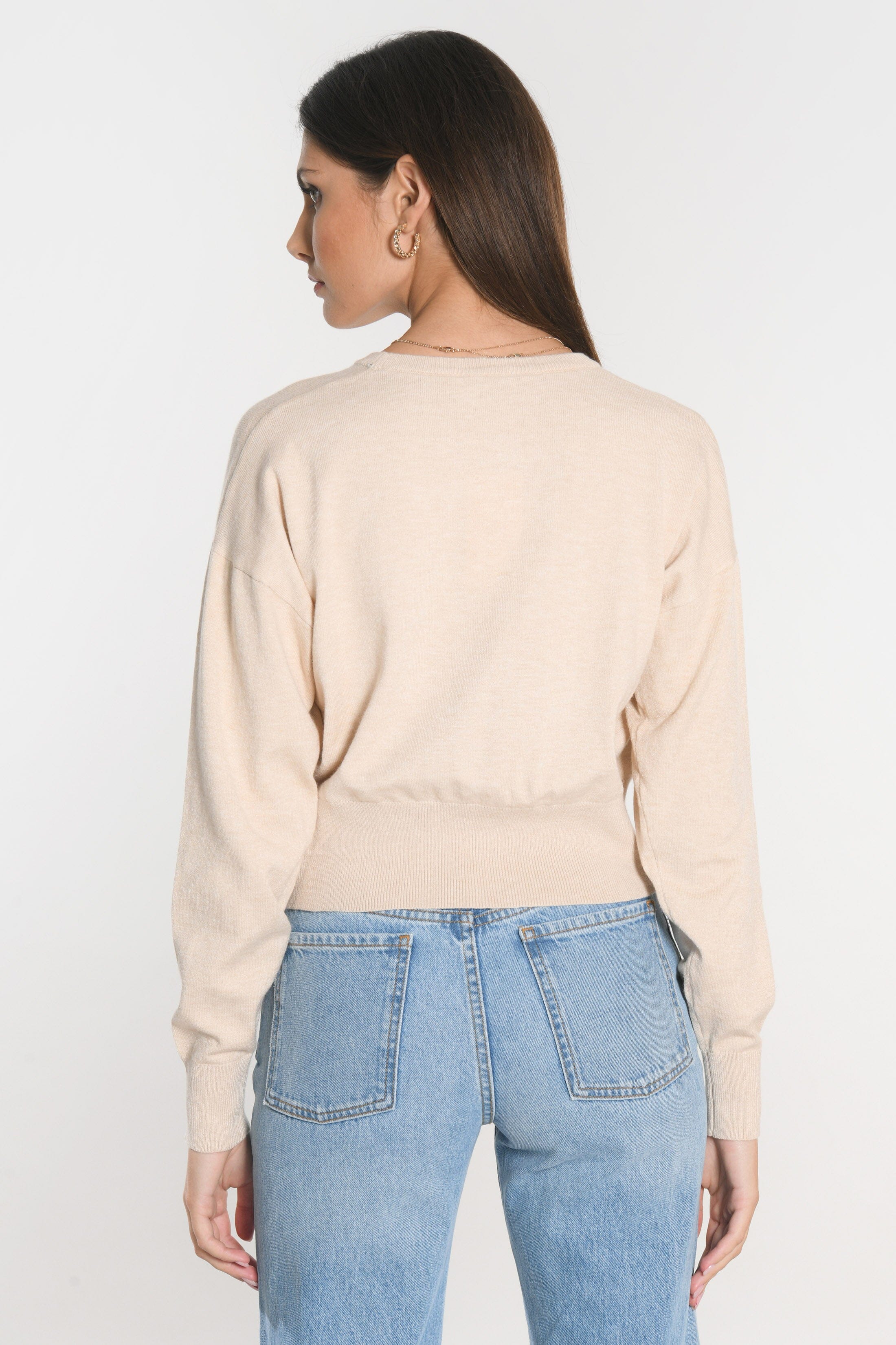 PULL COL ROND NOLWENN BEIGE CHINE PULL KOOKAI Mode Kookai