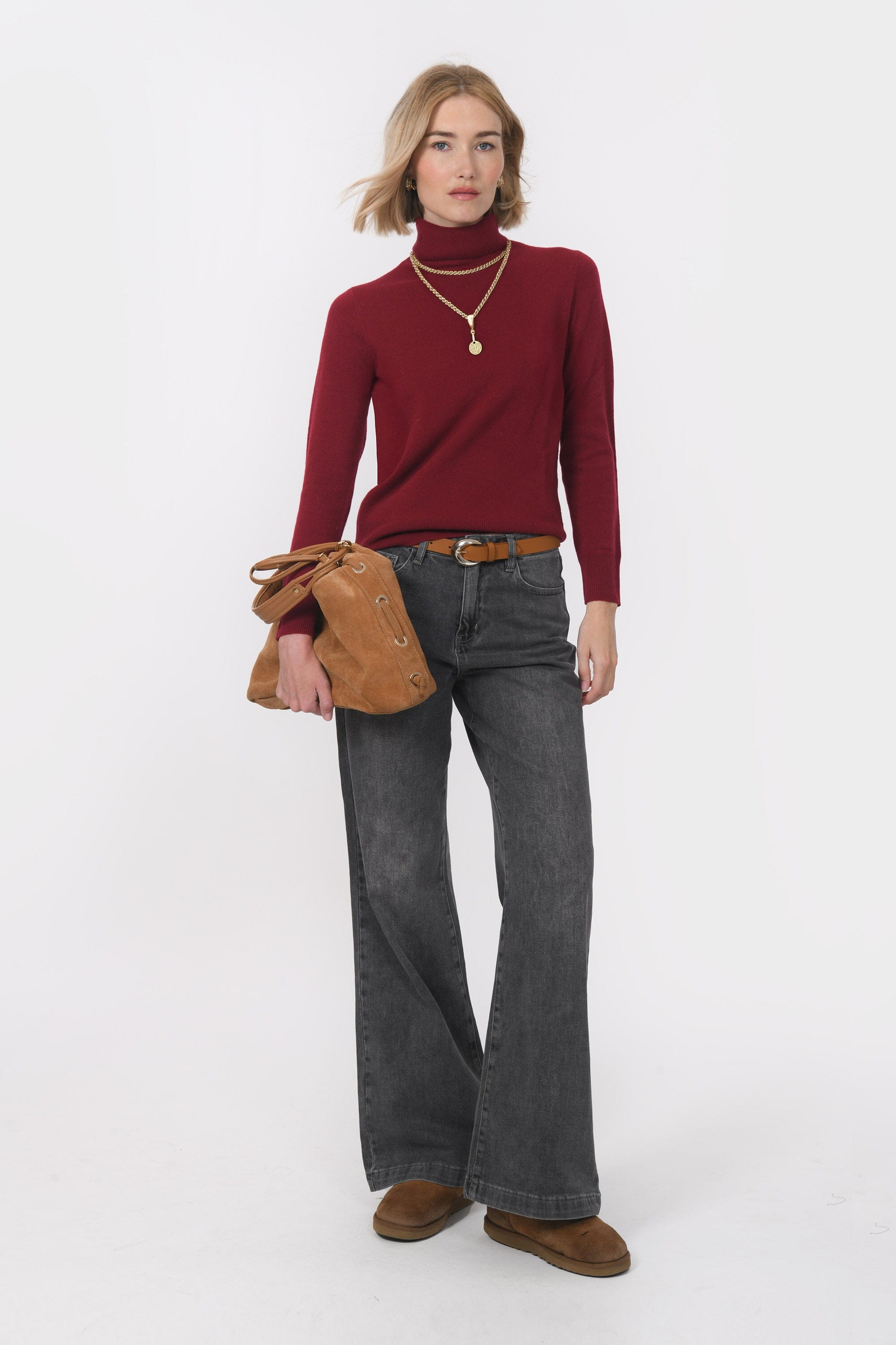 PULL COL ROULE - B-ANITA - RHUBARBE PULL NEW KOOKAI Mode Kookai