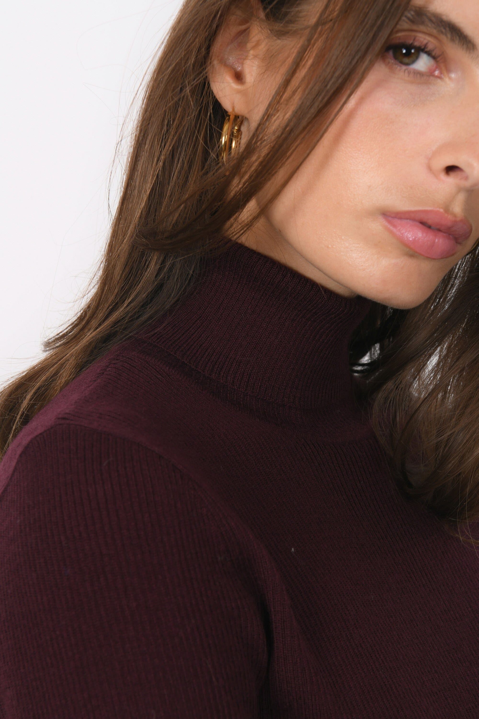 PULL COL ROULE - B-OLYMPE - BORDEAUX PULL NEW KOOKAI Mode Kookai