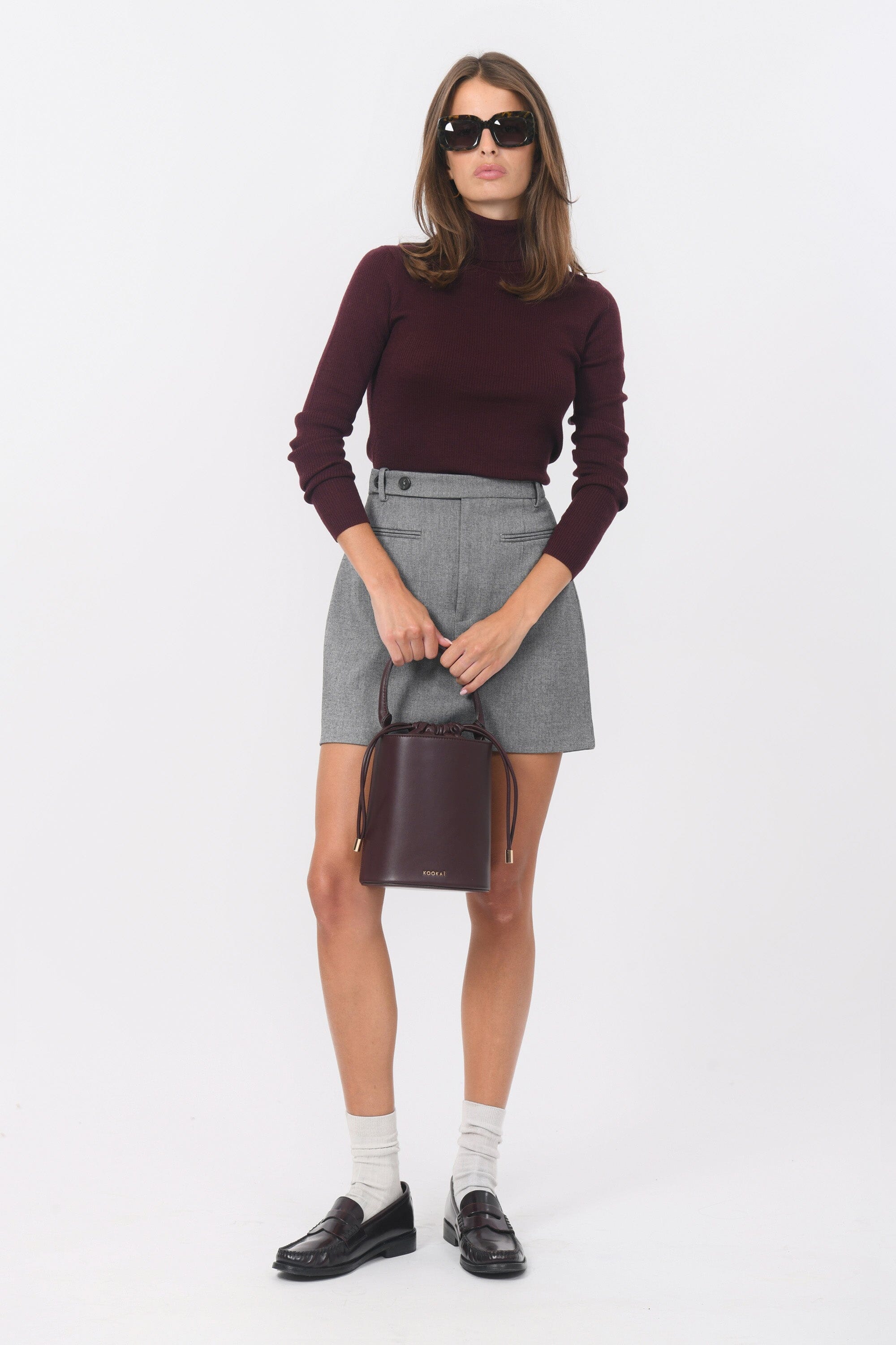 PULL COL ROULE - B-OLYMPE - BORDEAUX PULL NEW KOOKAI Mode Kookai