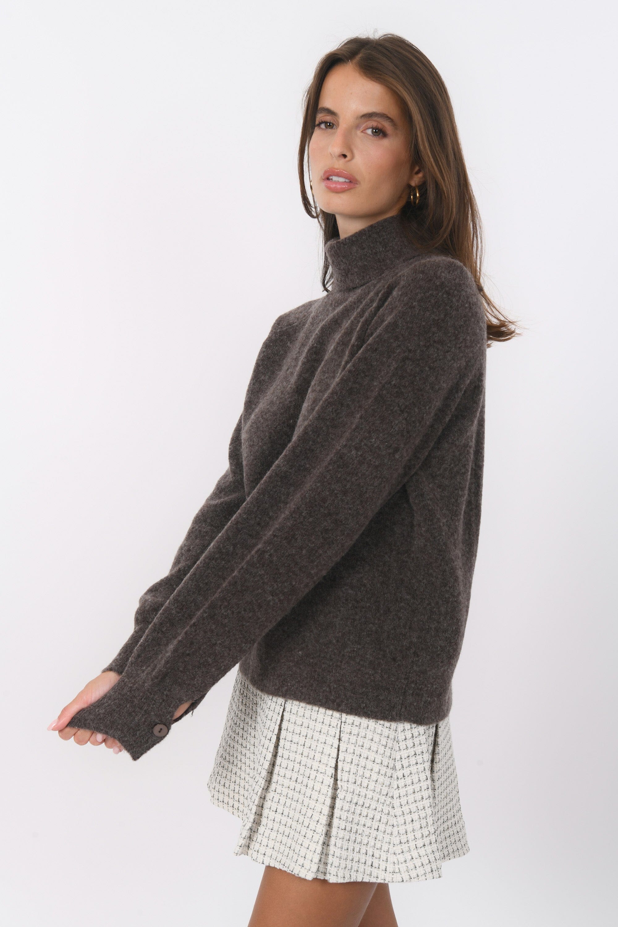 PULL COL ROULE - BRUNO - BROWN PULL NEW KOOKAI Mode Kookai