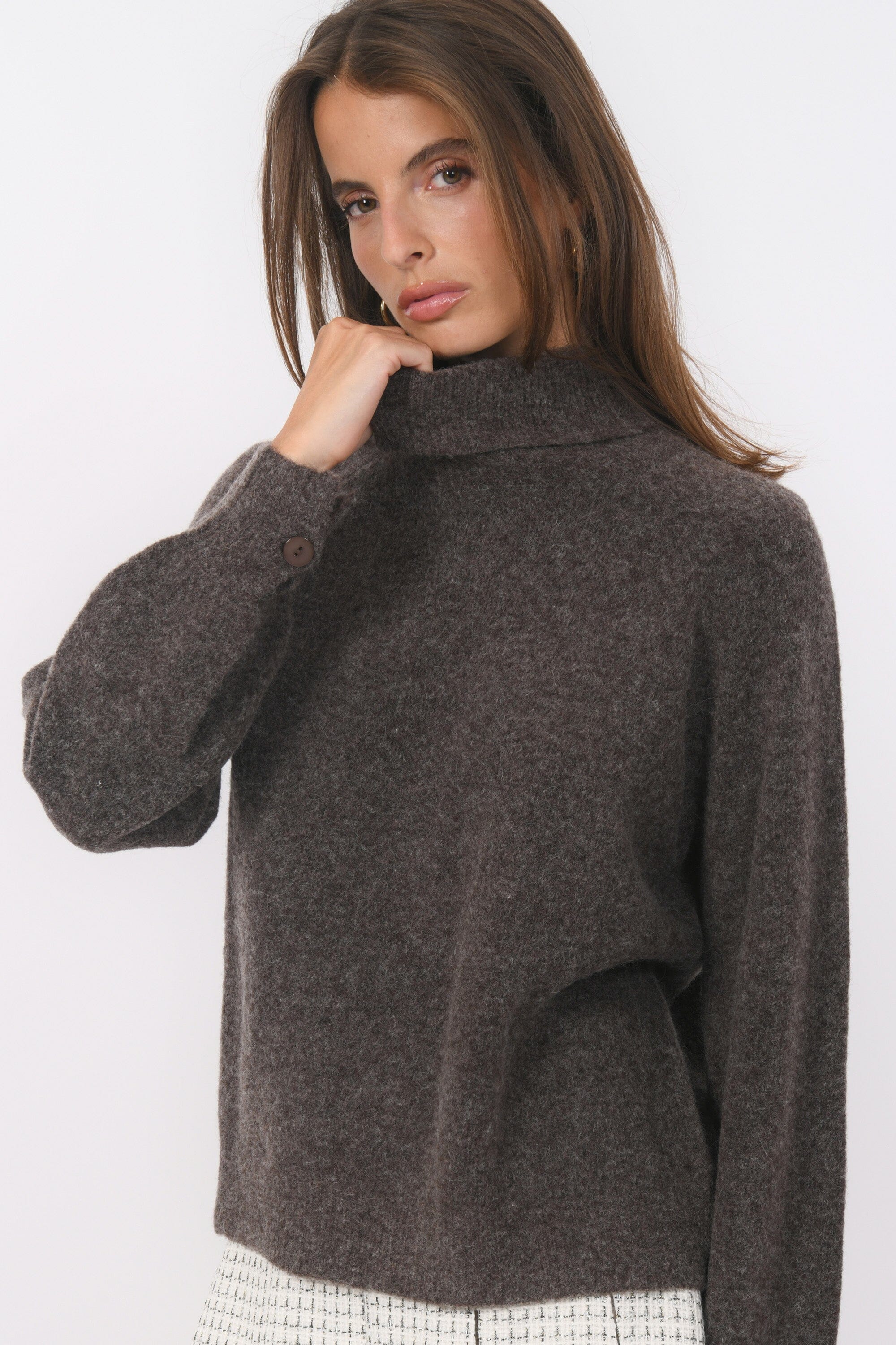 PULL COL ROULE - BRUNO - BROWN PULL NEW KOOKAI Mode Kookai