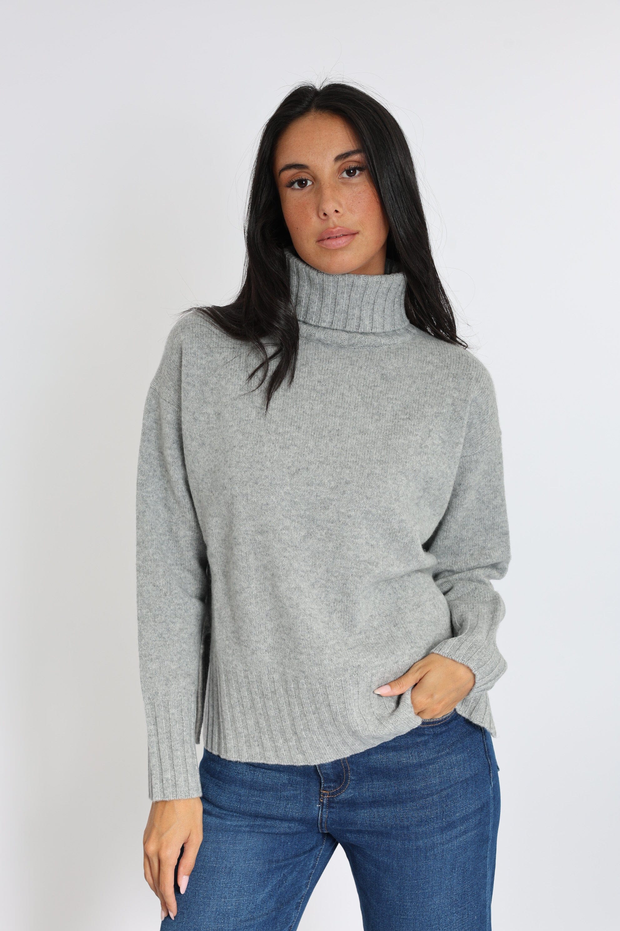 PULL COL ROULÉ CELINA GRIS CHINÉ PULL KOOKAI Mode Kookai