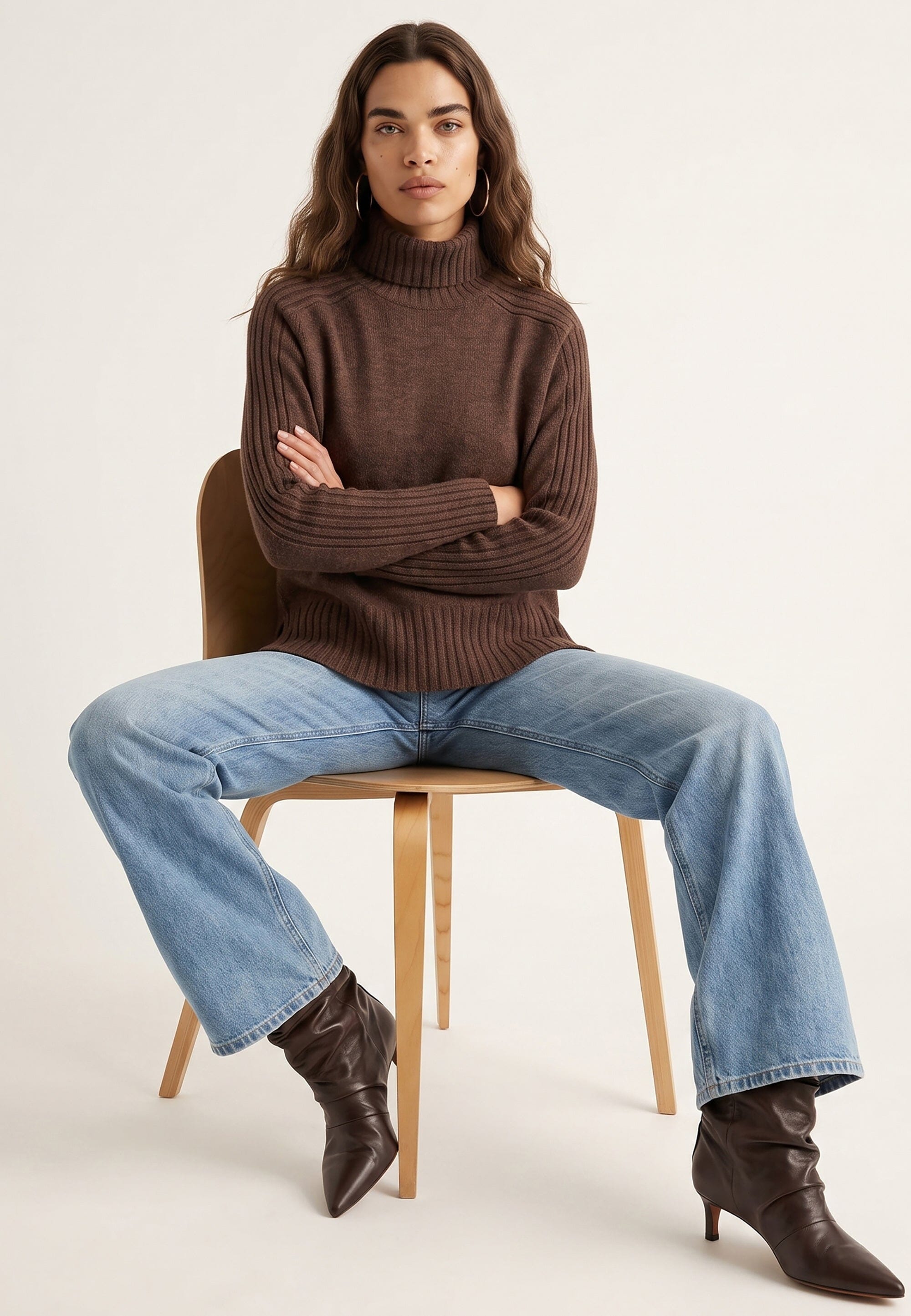 PULL COL ROULE - DOROTHEE - CHOCOLAT PULL NEW KOOKAI Mode Kookai