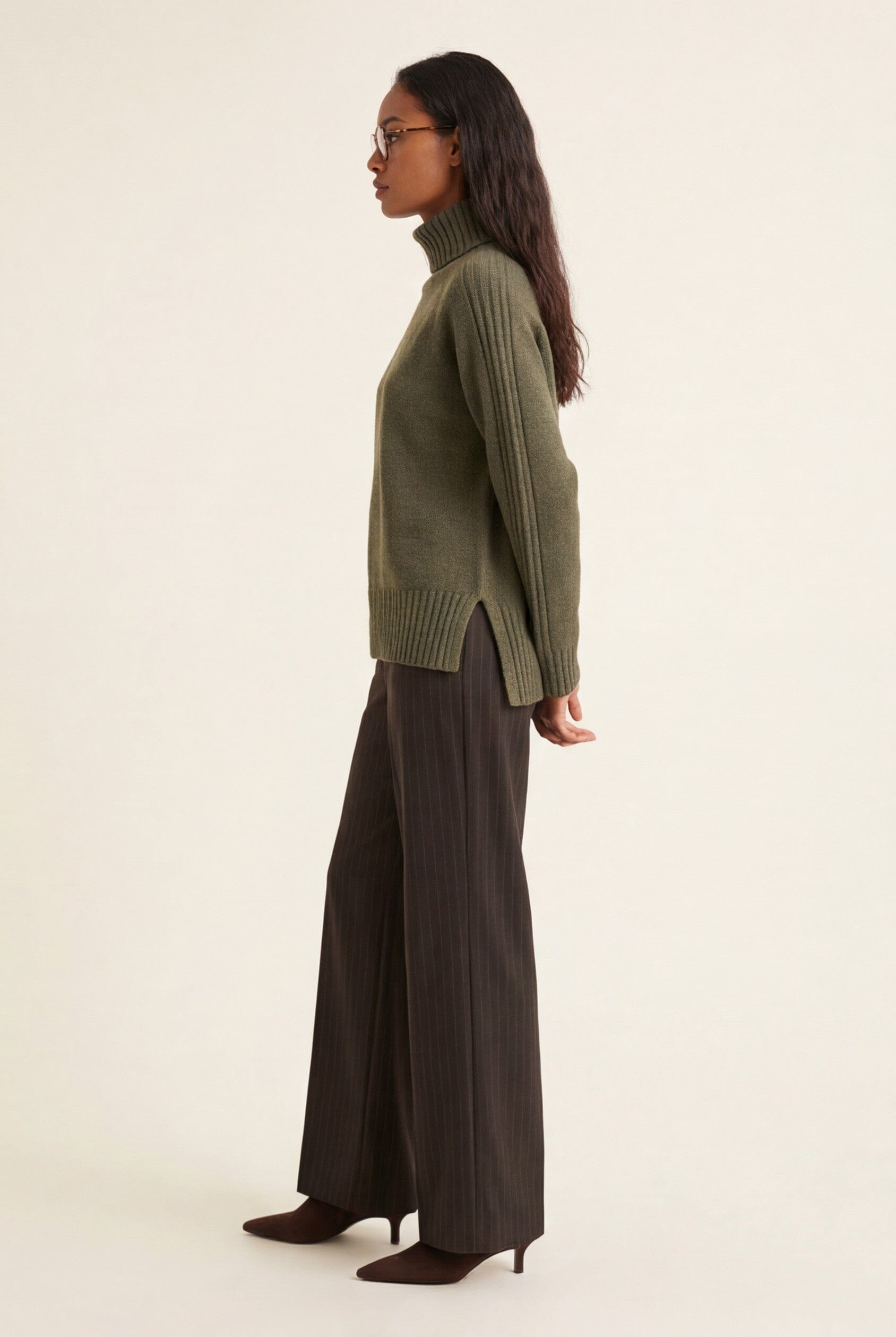 PULL COL ROULE - DOROTHEE - KAKI PULL NEW KOOKAI Mode Kookai