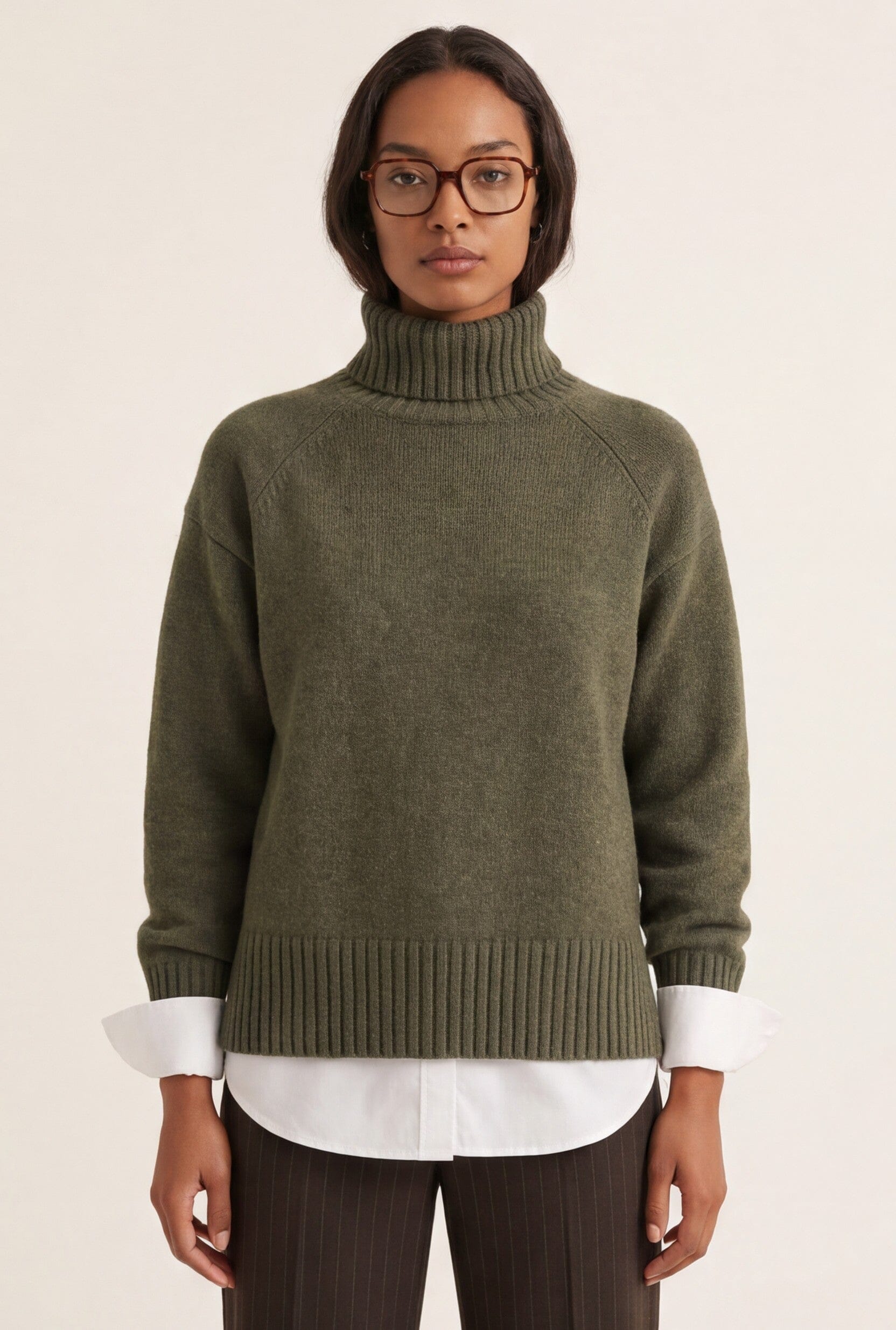 PULL COL ROULE - DOROTHEE - KAKI PULL NEW KOOKAI Mode Kookai