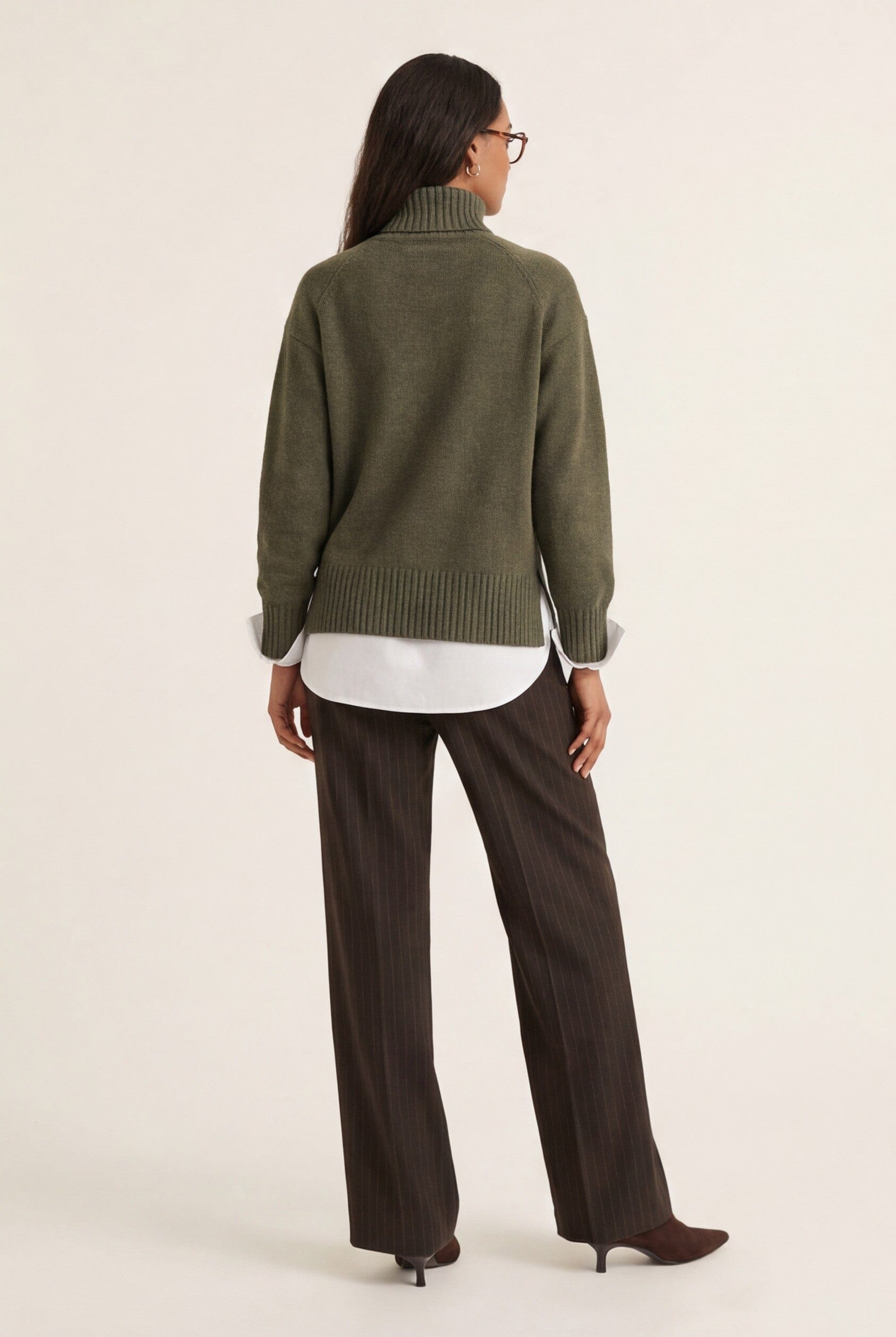 PULL COL ROULE - DOROTHEE - KAKI PULL NEW KOOKAI Mode Kookai