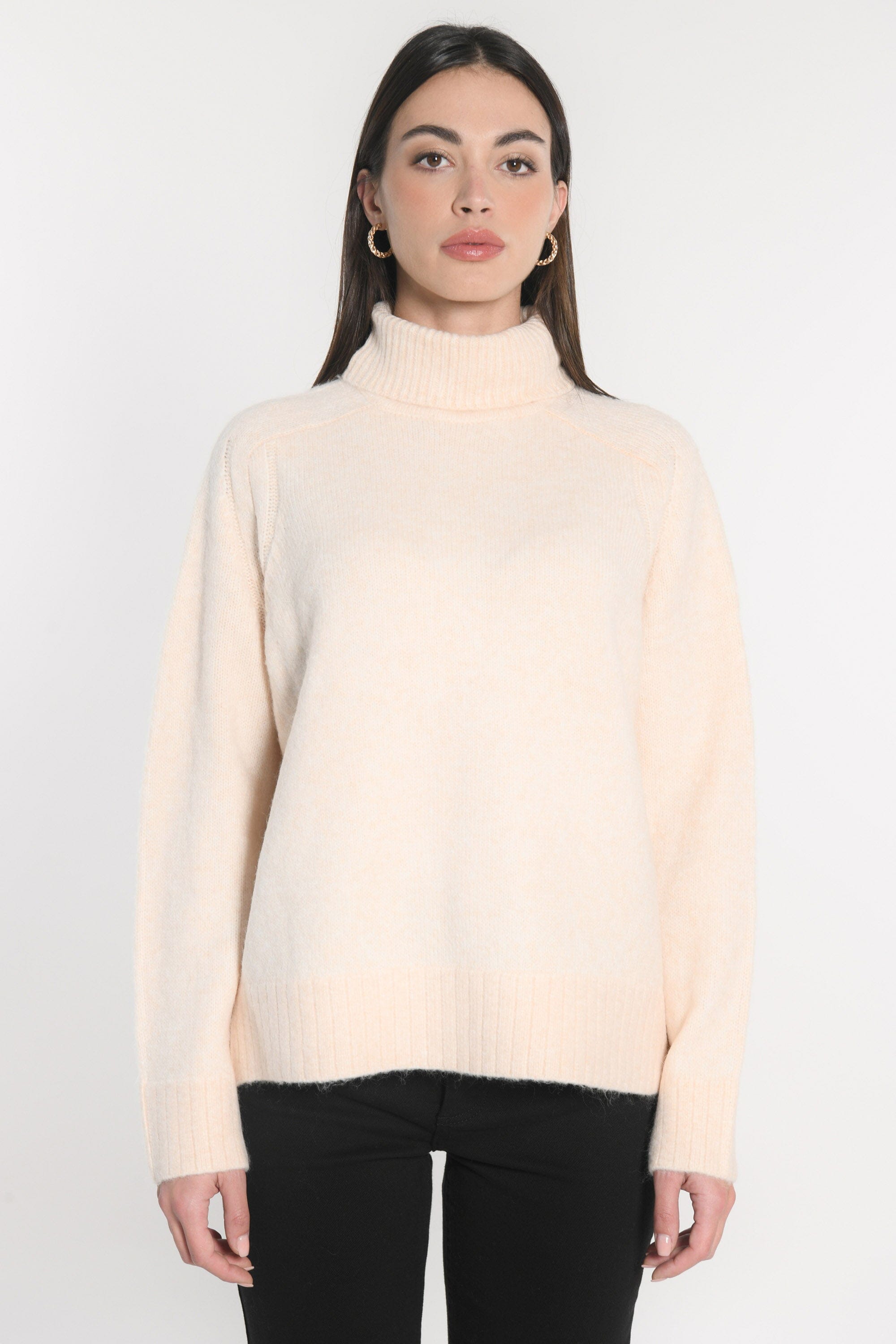 PULL COL ROULÉ JOANA BEIGE CHINÉ PULL KOOKAI Mode Kookai